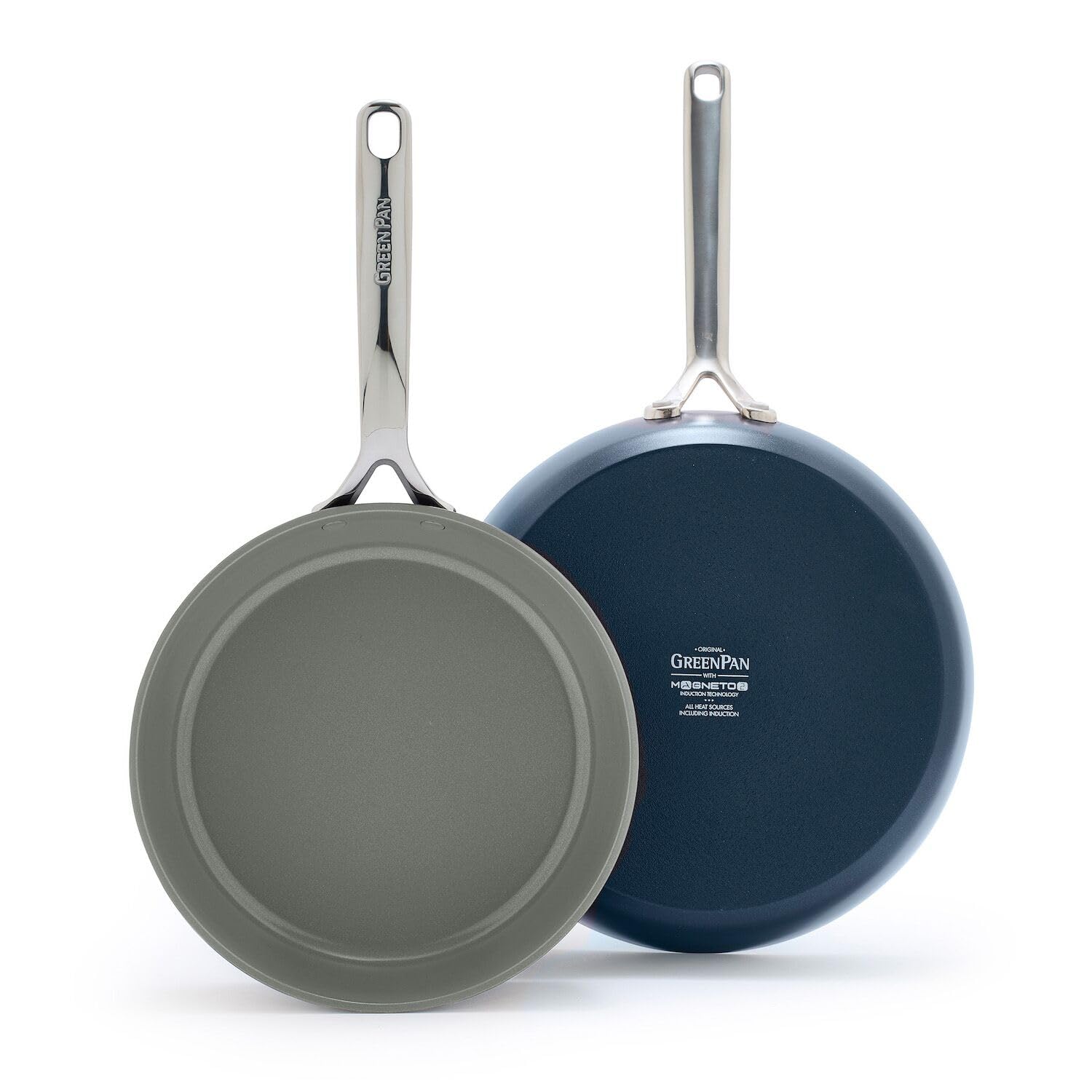 GreenPan GP5 Hard Anodized 2-Piece Ceramic Nonstick Fry Pan Set (9.5" & 11") — Blue