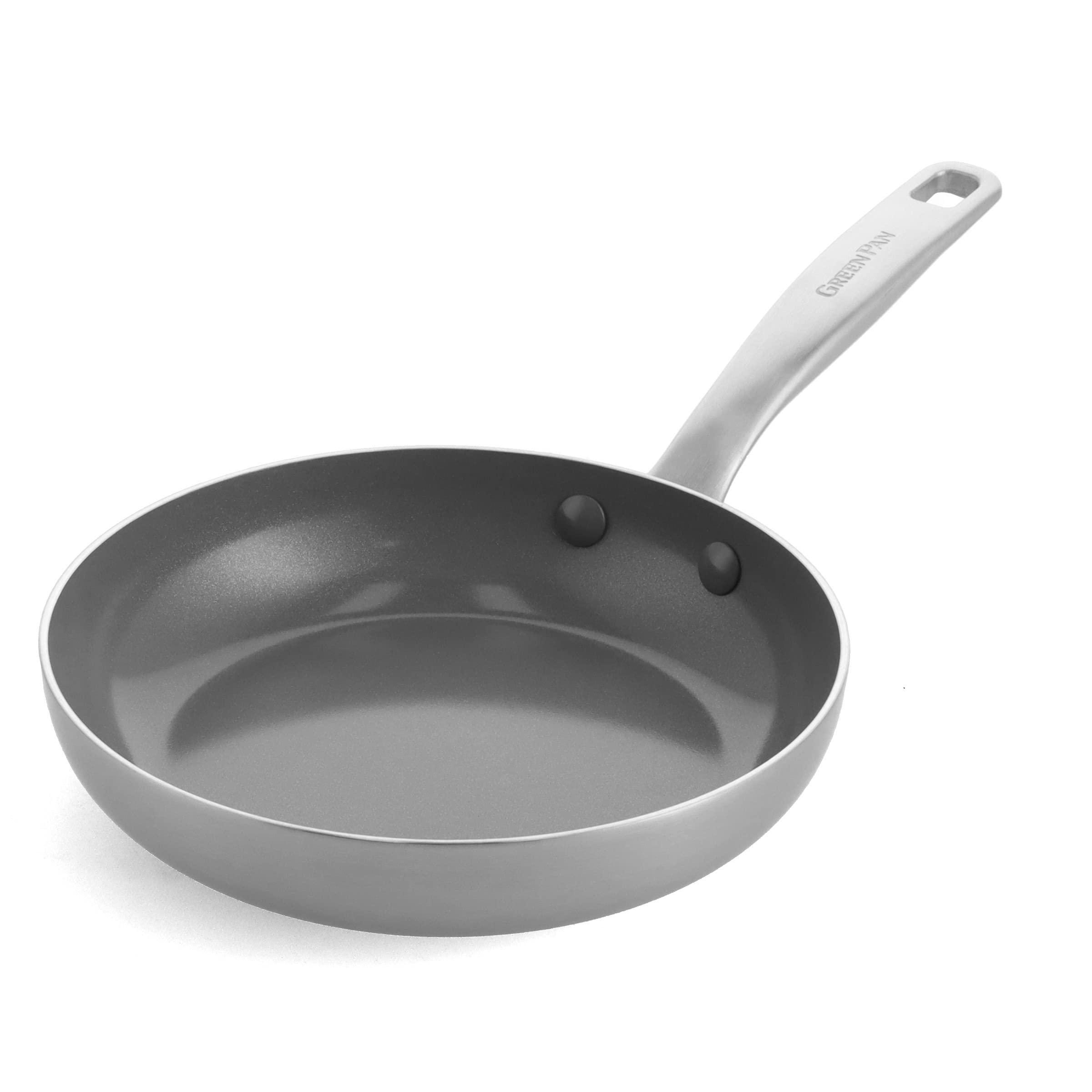 GreenPan Chatham 8" Stainless Steel Frying Pan — PFAS-Free Ceramic Nonstick, Induction Ready, Dishwasher Safe
