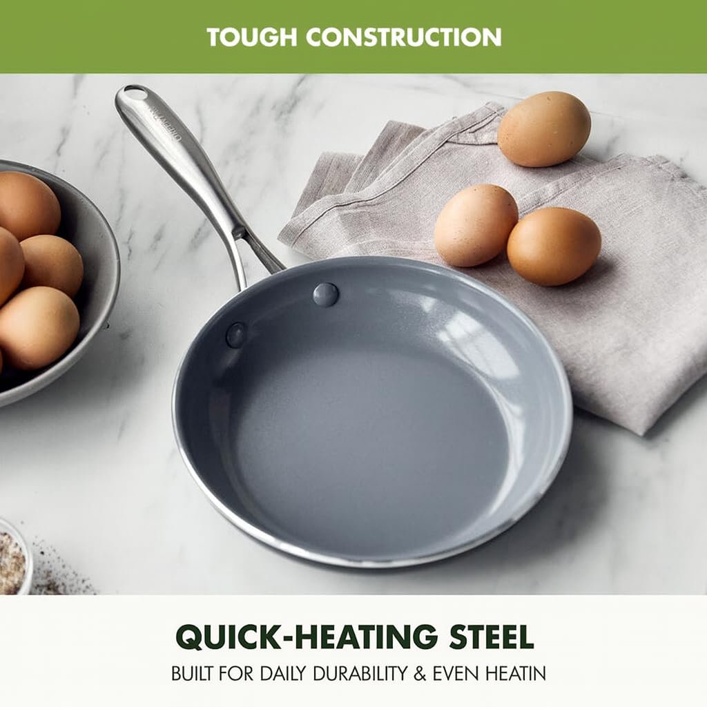 GreenPan Swift 8-Inch Frying Pan Skillet - Healthy Ceramic Nonstick