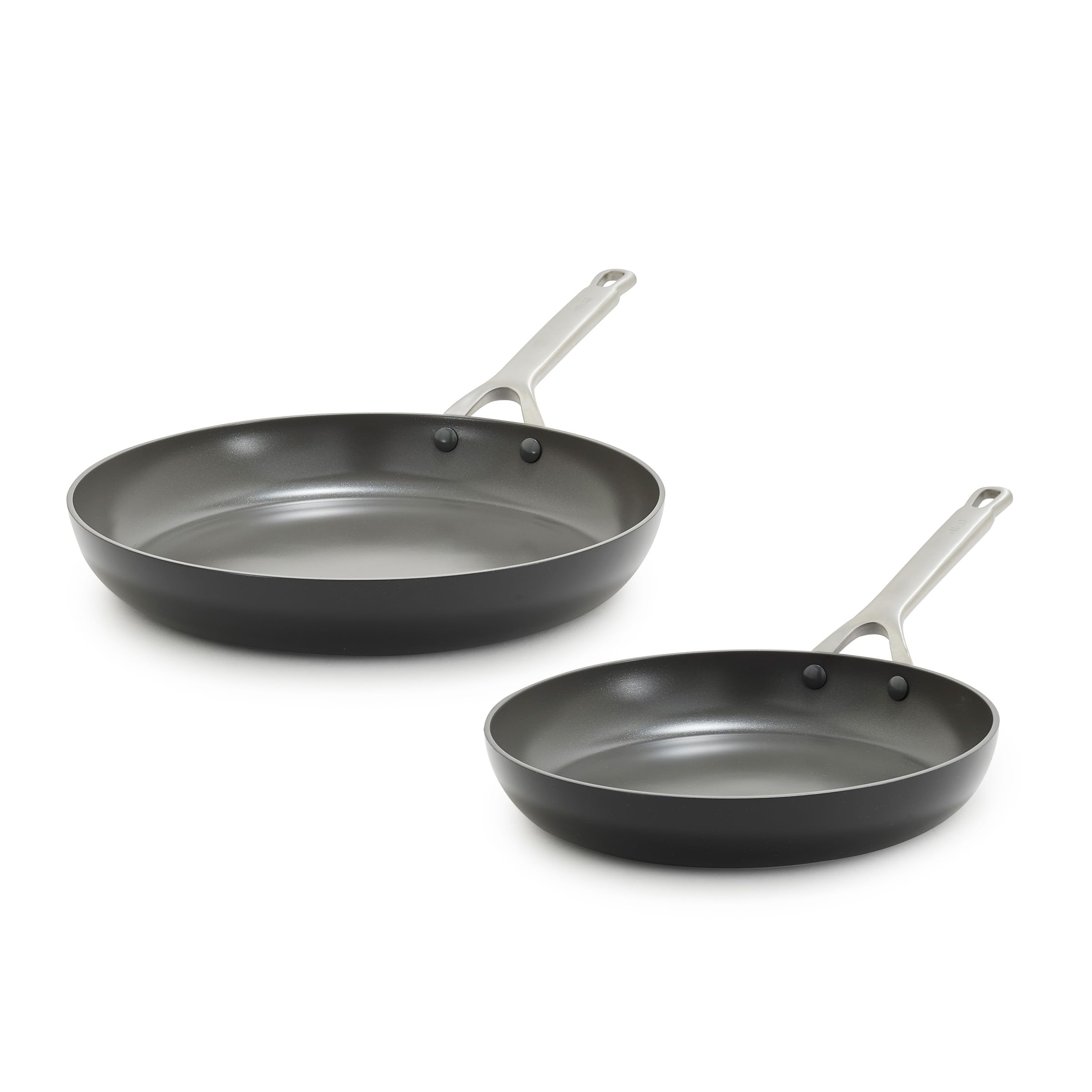 GreenPan x Bobby Flay Hard Anodized Ceramic Nonstick Frying Pan Set – 10" & 12", PFAS-Free, Induction Compatible, Black