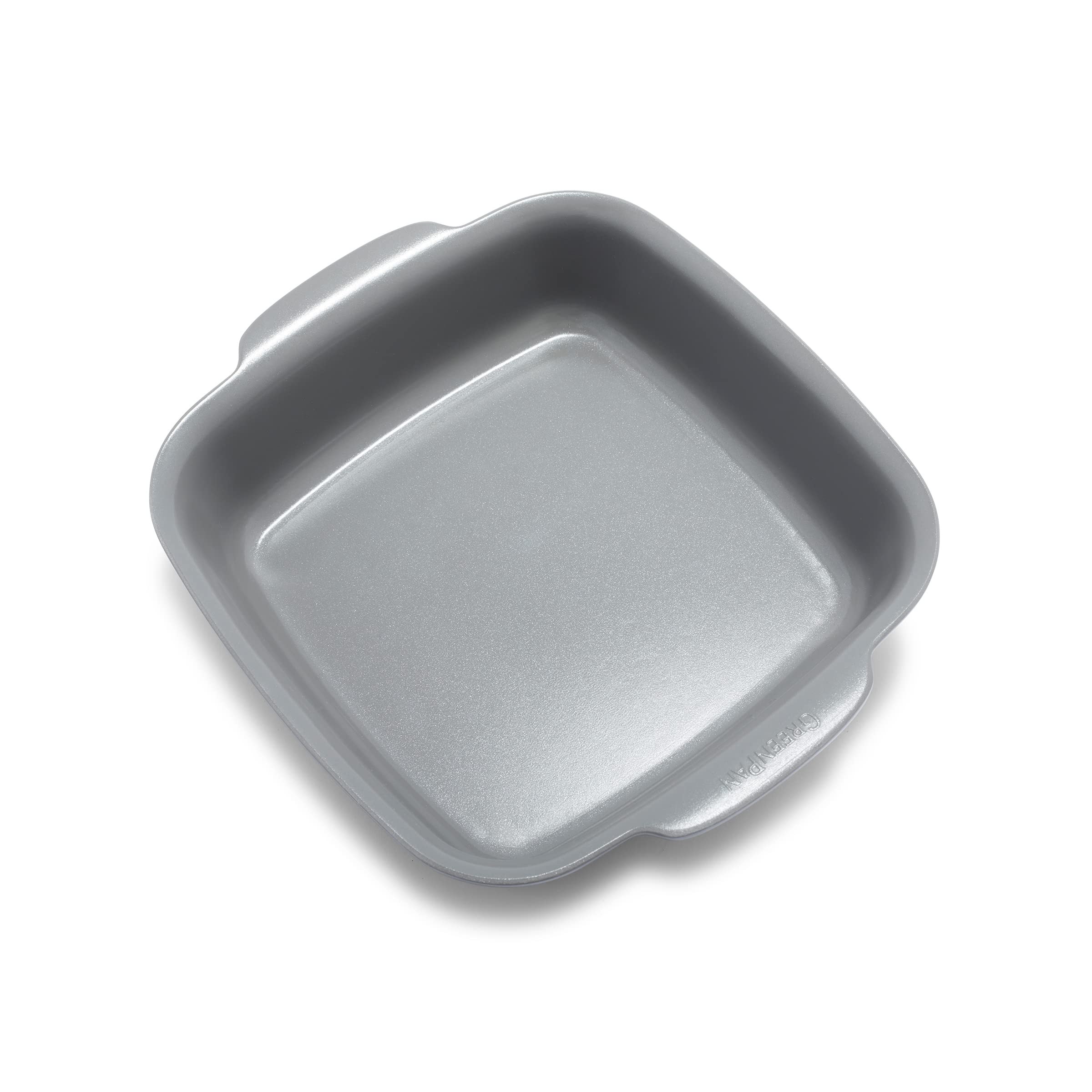 GreenPan Premiere Ovenware 8" Square Cake Baking Pan – Ceramic Nonstick Cast Aluminum, Gray