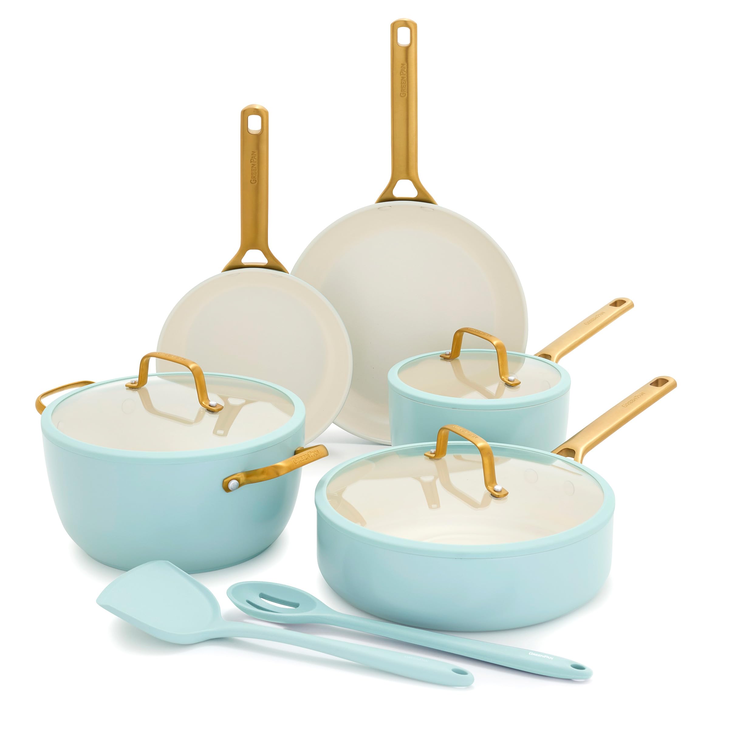 GreenPan Nonstick Reserve Pro 10-Piece Cookware Set, Seaside Blue