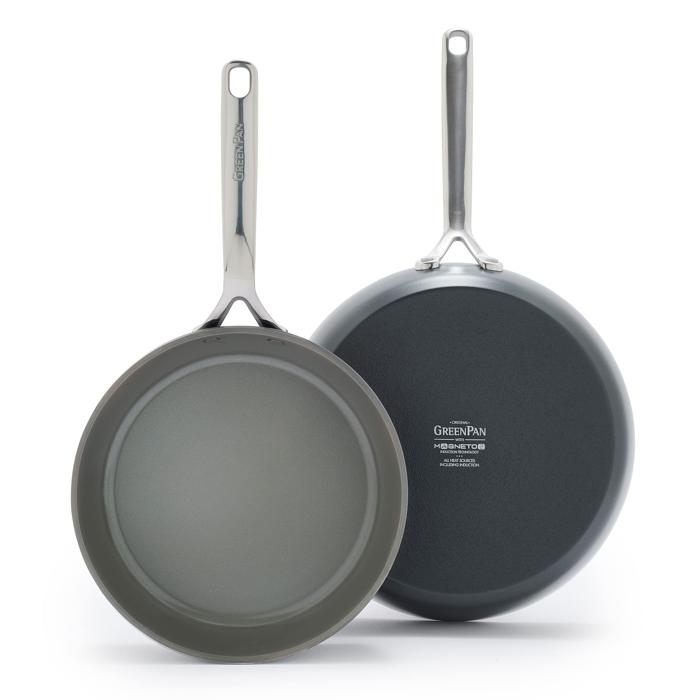 GreenPan GP5 Hard Anodized 2-Piece Ceramic Nonstick Fry Pan Set (9.5" & 11") — Blue