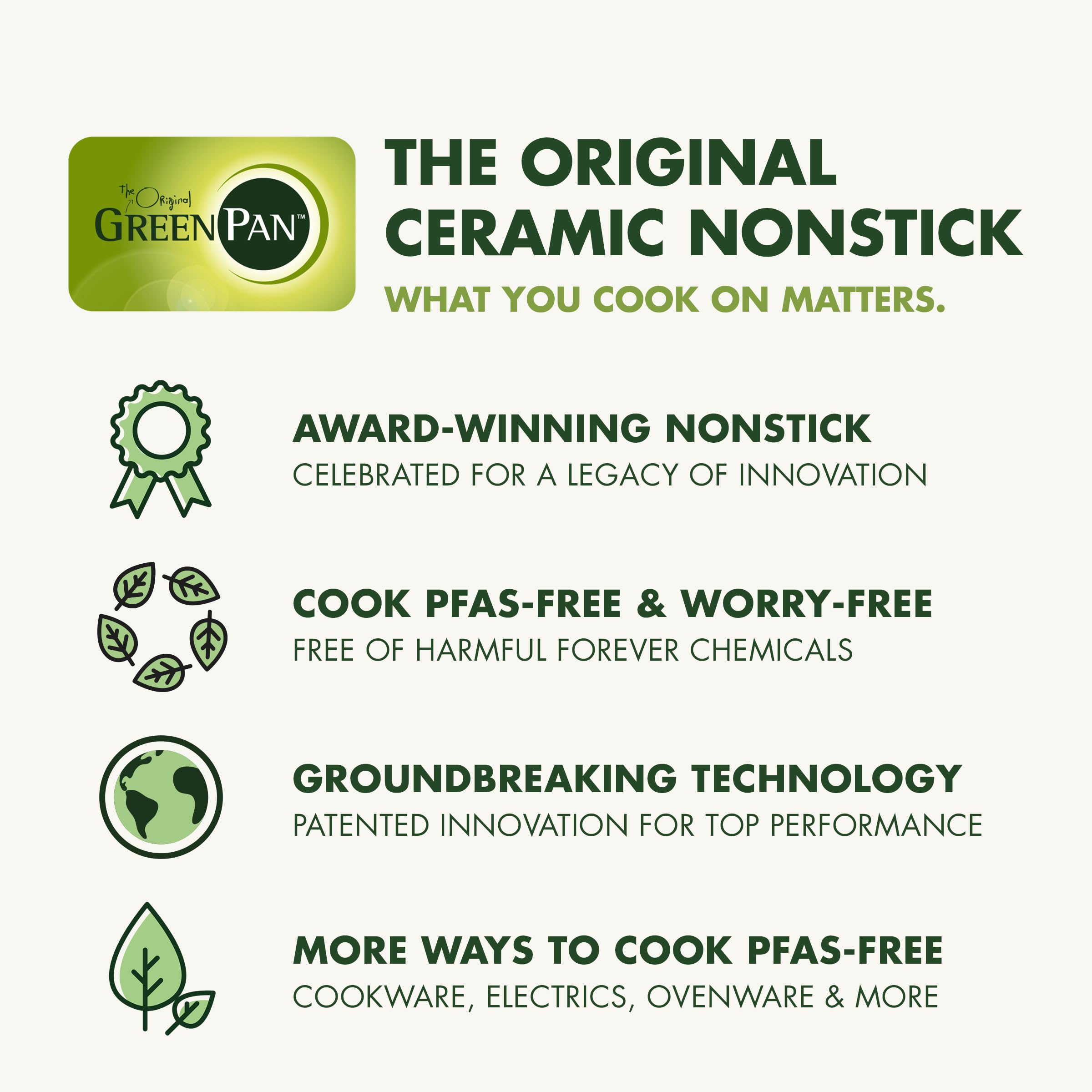 GreenPan Reserve Pro 8" Frying Pan — Moss Green, PFAS-Free Ceramic Nonstick, Hard Anodized, Oven & Dishwasher Safe