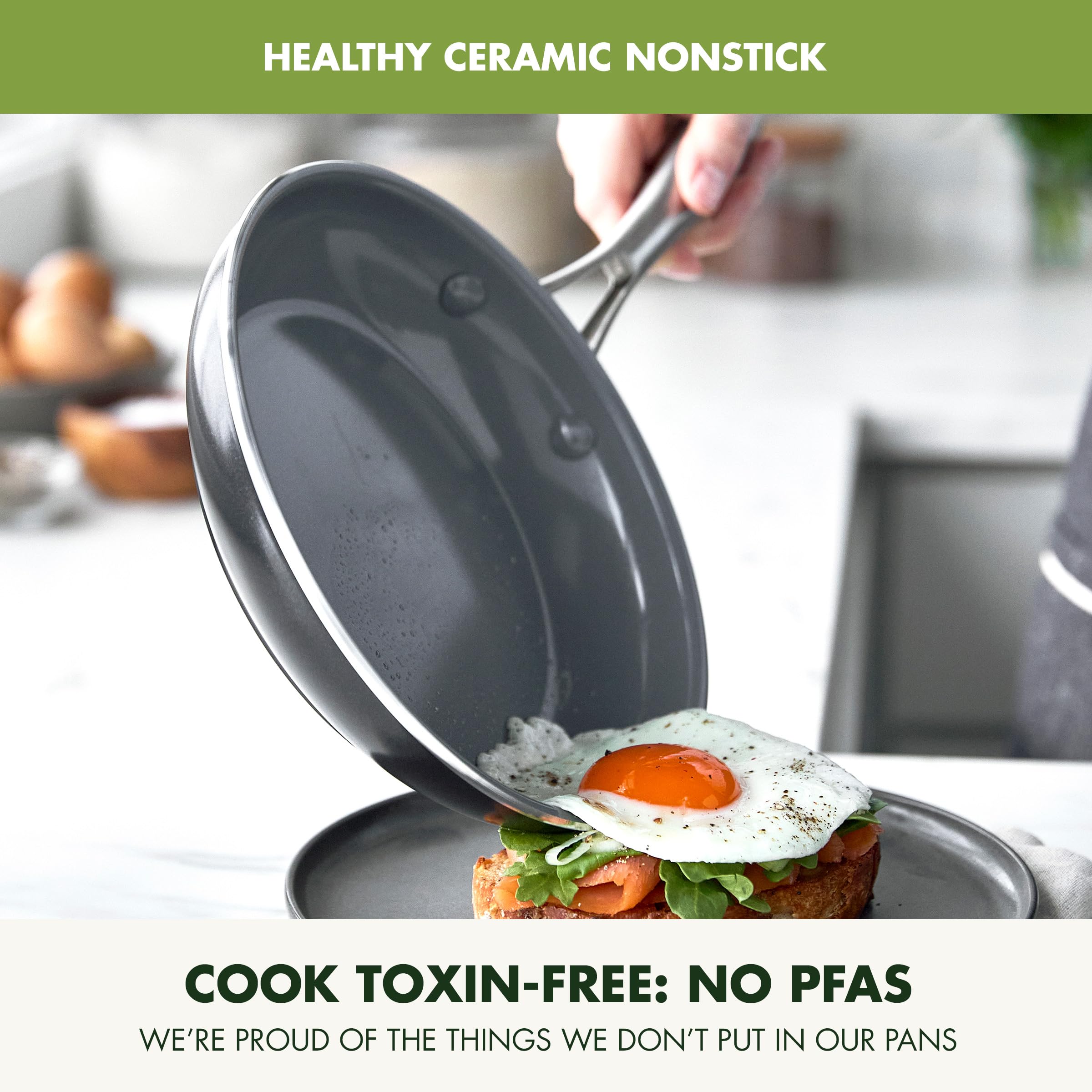 GreenPan Swift 8-Inch Frying Pan Skillet - Healthy Ceramic Nonstick