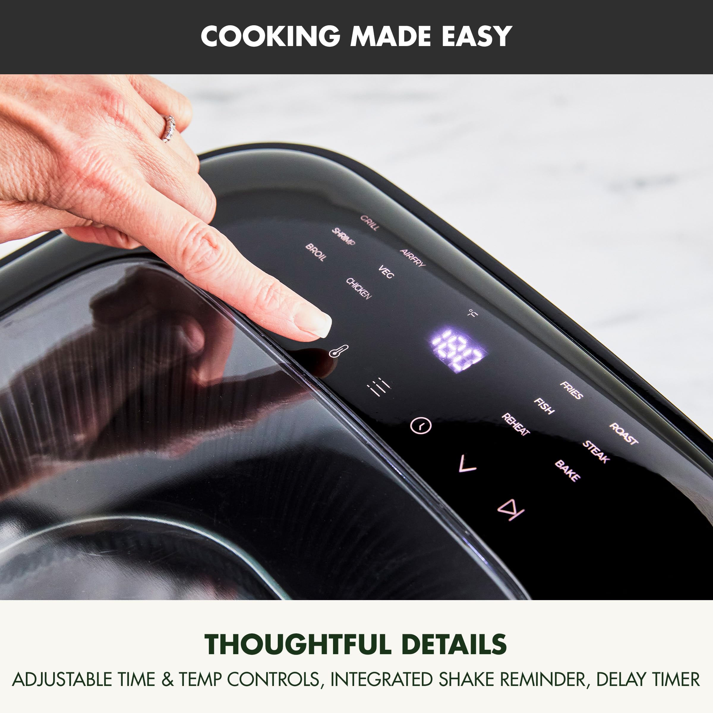 GreenPan Cyclone 7 QT 12-in-1 Air Fryer with XL Window, Halogen Heating, Digital Touch Screen