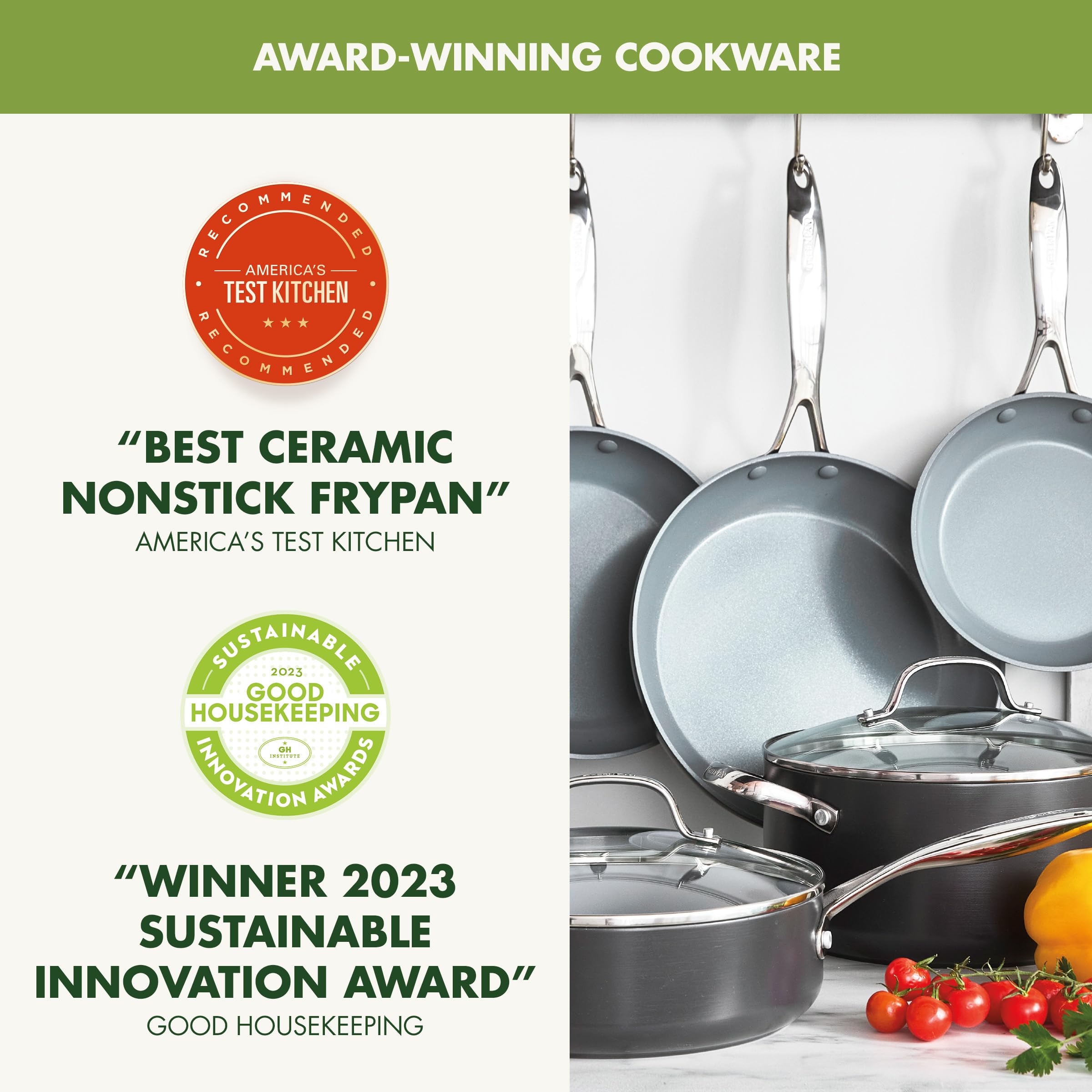 GreenPan Valencia Pro Ceramic Nonstick 11-Piece Cookware Set