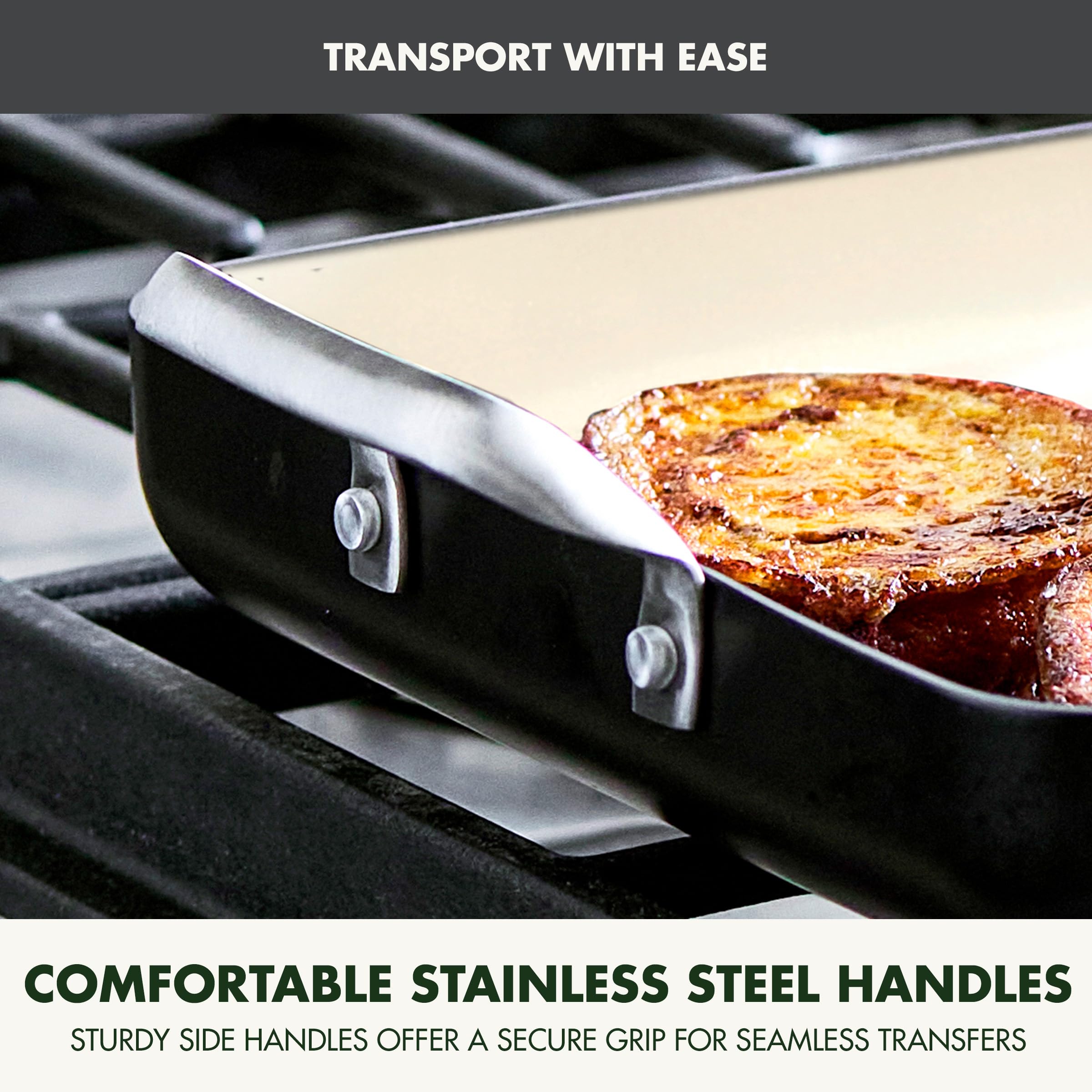 GreenPan Rio 18" x 11" Double Burner Griddle Pan - Hard Anodized Ceramic Nonstick