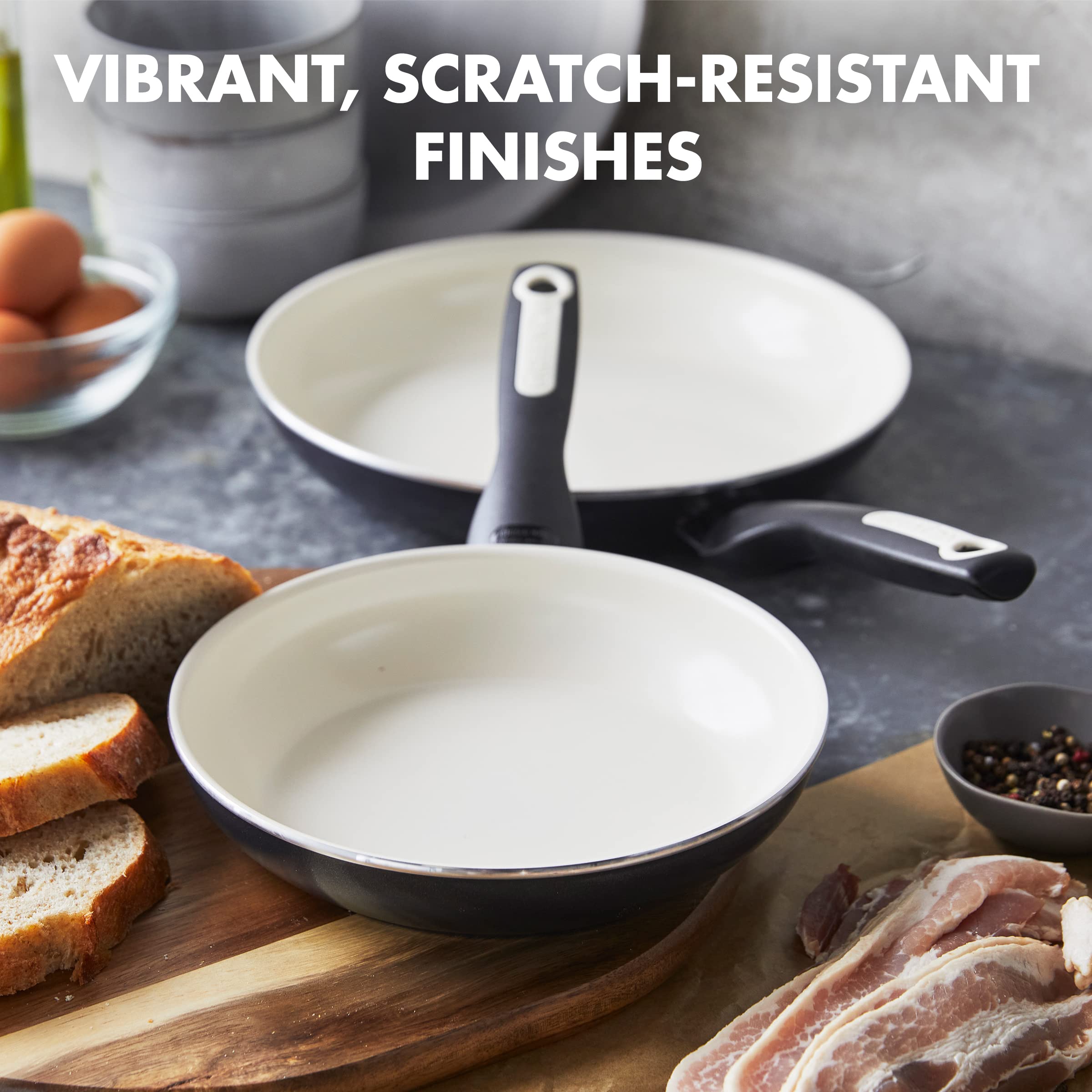 GreenPan Rio 2-Piece Frying Pan Set (8", 10") — Ceramic Nonstick, PFAS-Free, Stay-Cool Bakelite Handles, Dishwasher Safe