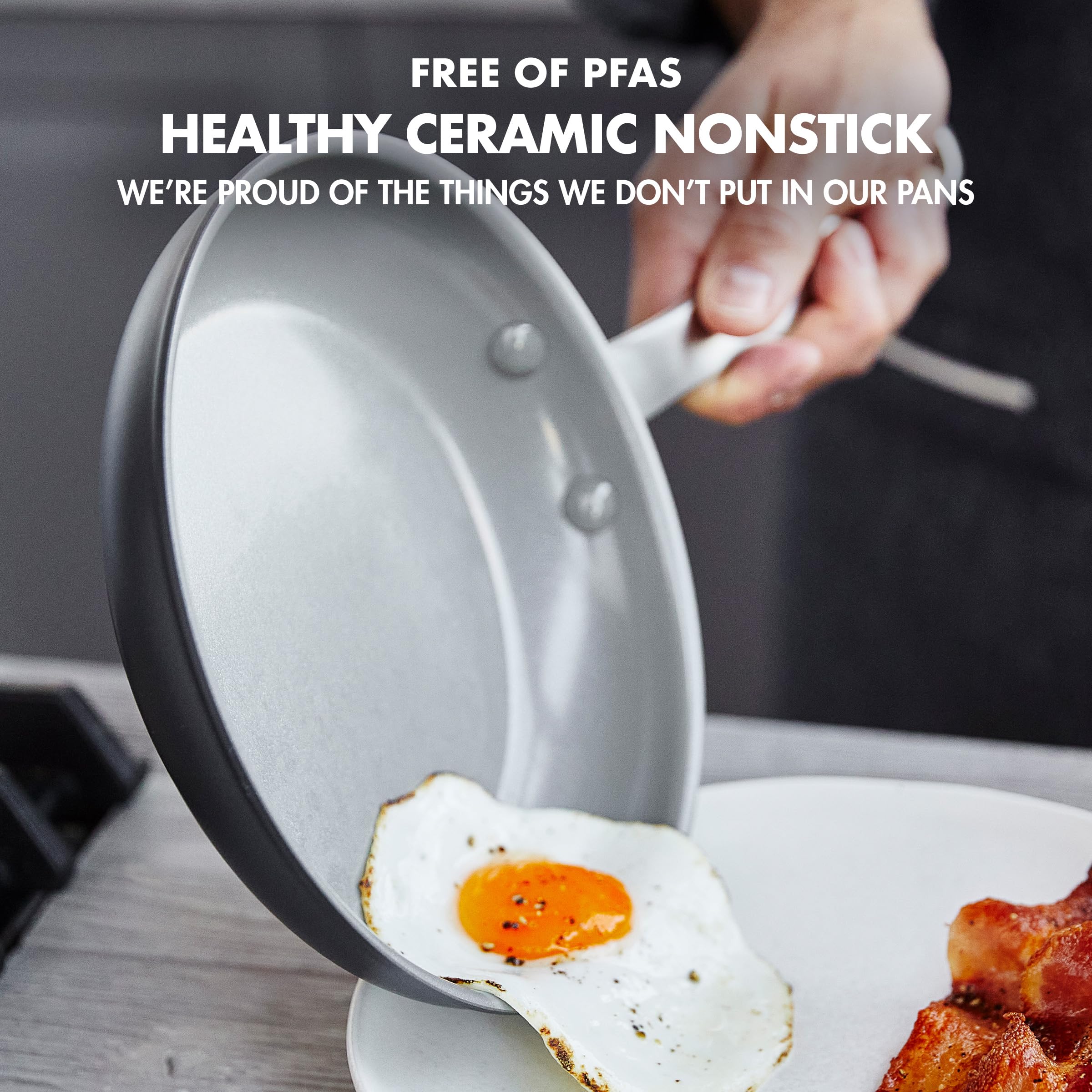 GreenPan Chatham Hard Anodized Ceramic Nonstick 8" and 10" Frying Pan Set
