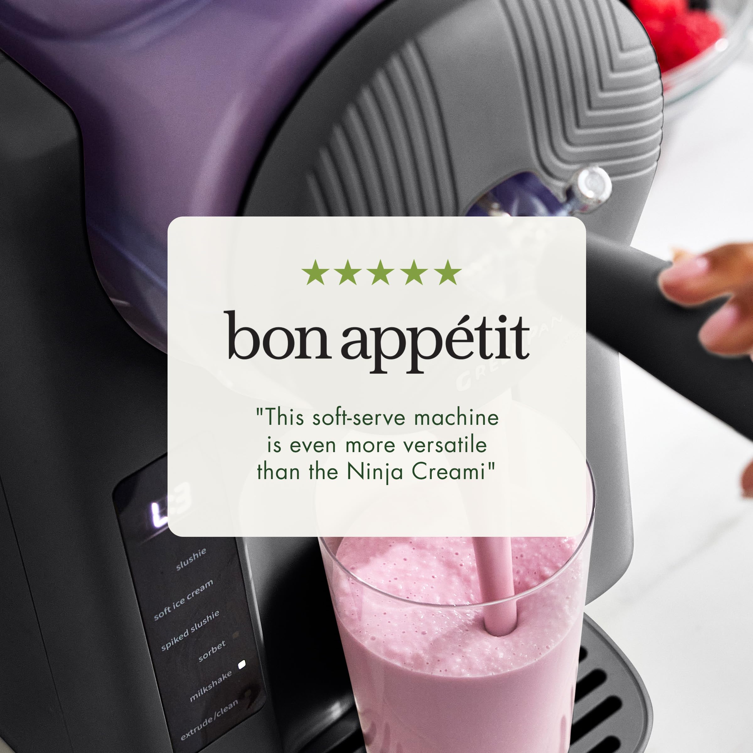 GreenPan Frost Ice Cream Maker & Slushie Machine – Self-Cleaning, 15-in-1, Family Size, Gray