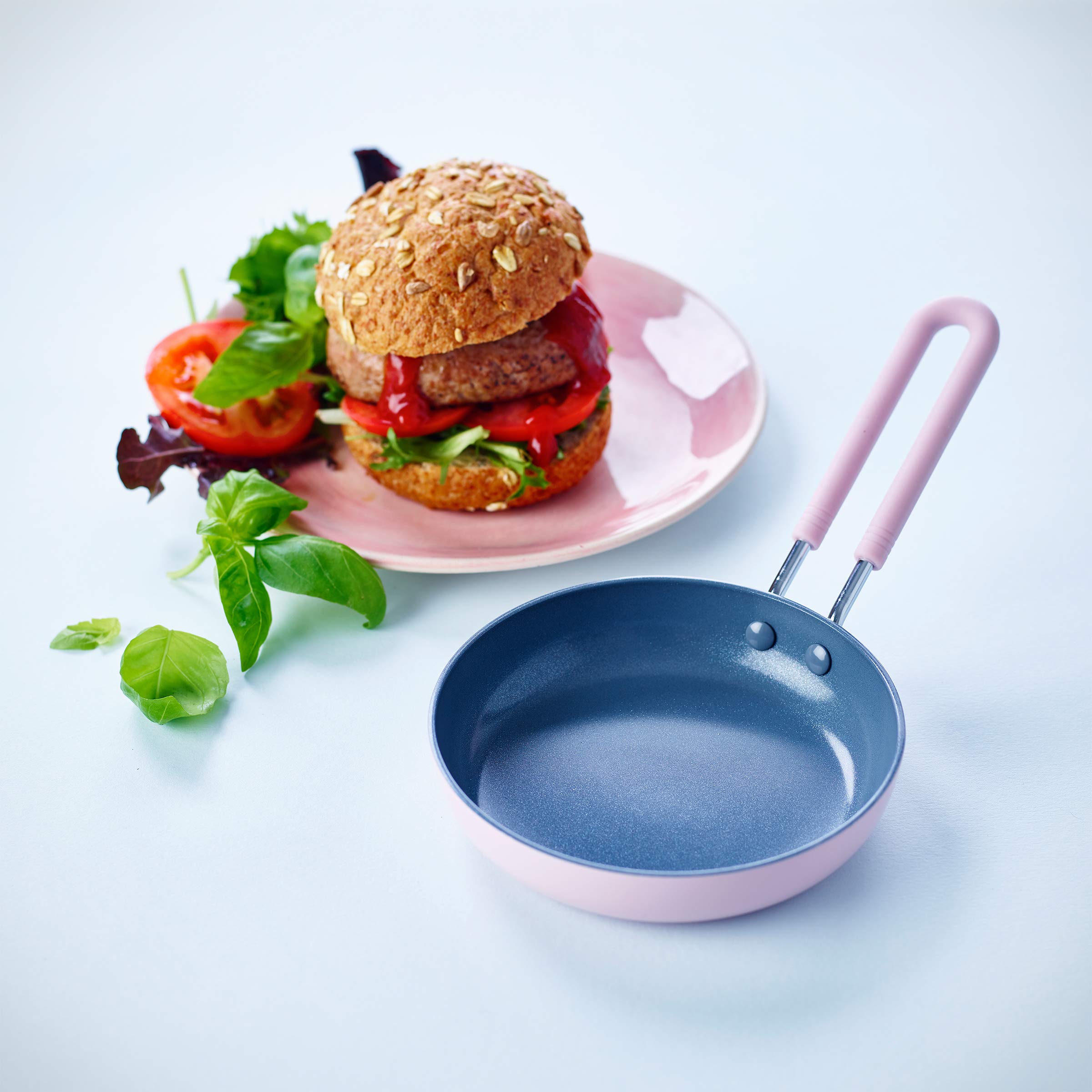 GreenPan Mini Healthy Ceramic Nonstick 5" Egg Pan — PFAS-Free, Stay-Cool Handle, Pink