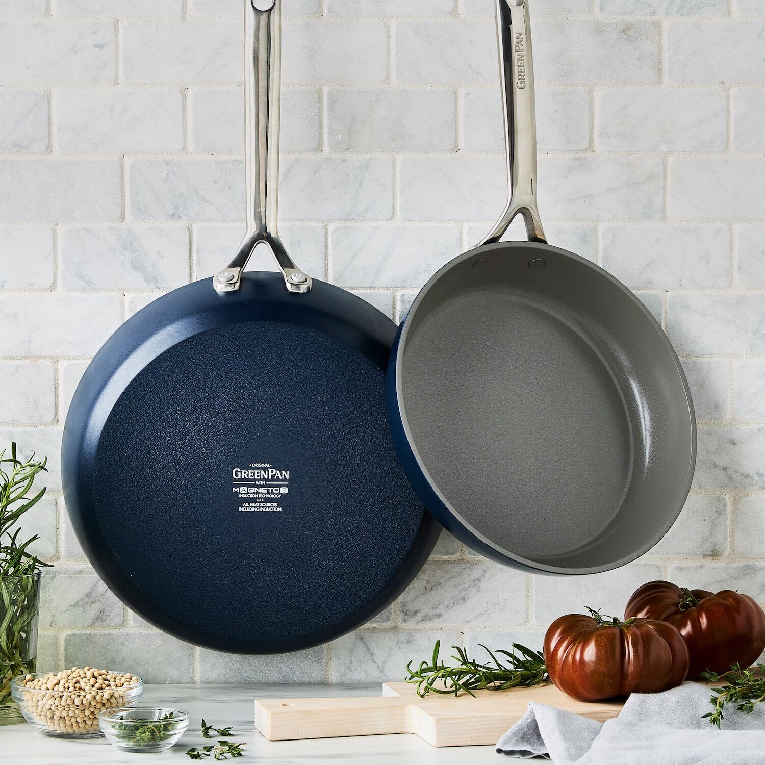 GreenPan GP5 Hard Anodized 2-Piece Ceramic Nonstick Fry Pan Set (9.5" & 11") — Blue