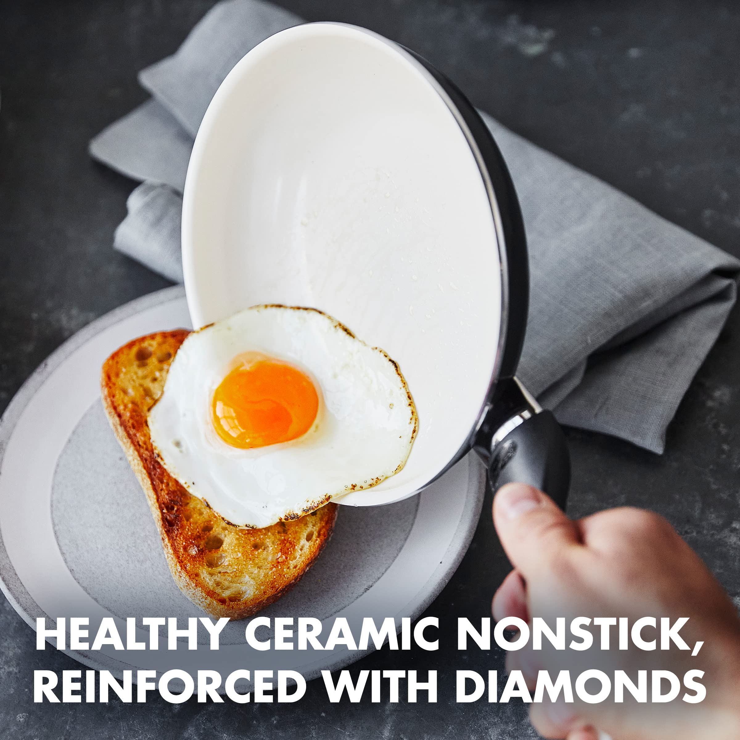 GreenPan Rio 2-Piece Frying Pan Set (8", 10") — Ceramic Nonstick, PFAS-Free, Stay-Cool Bakelite Handles, Dishwasher Safe