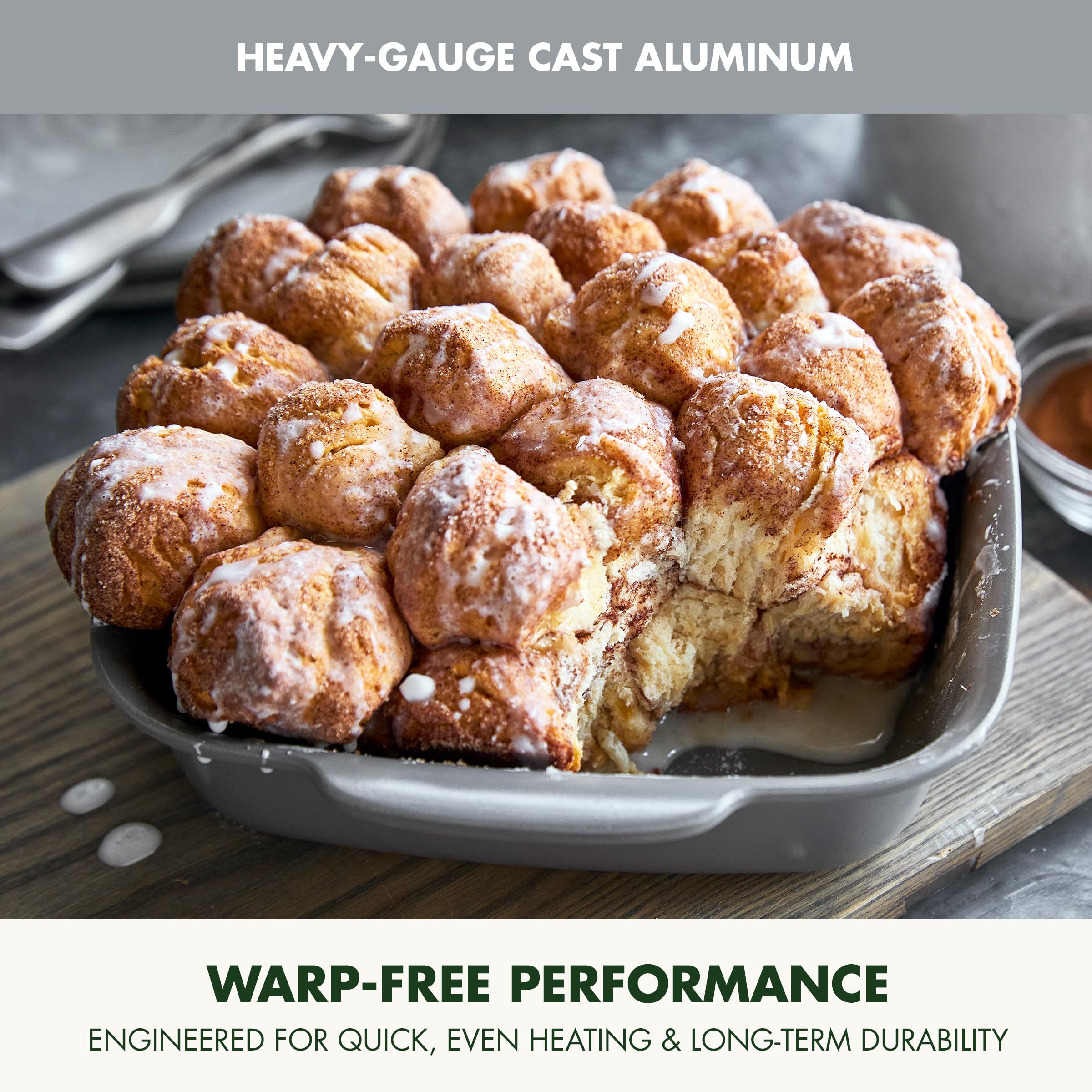 GreenPan Premiere Ovenware 4-Piece Ceramic Nonstick Bakeware Set — Gray