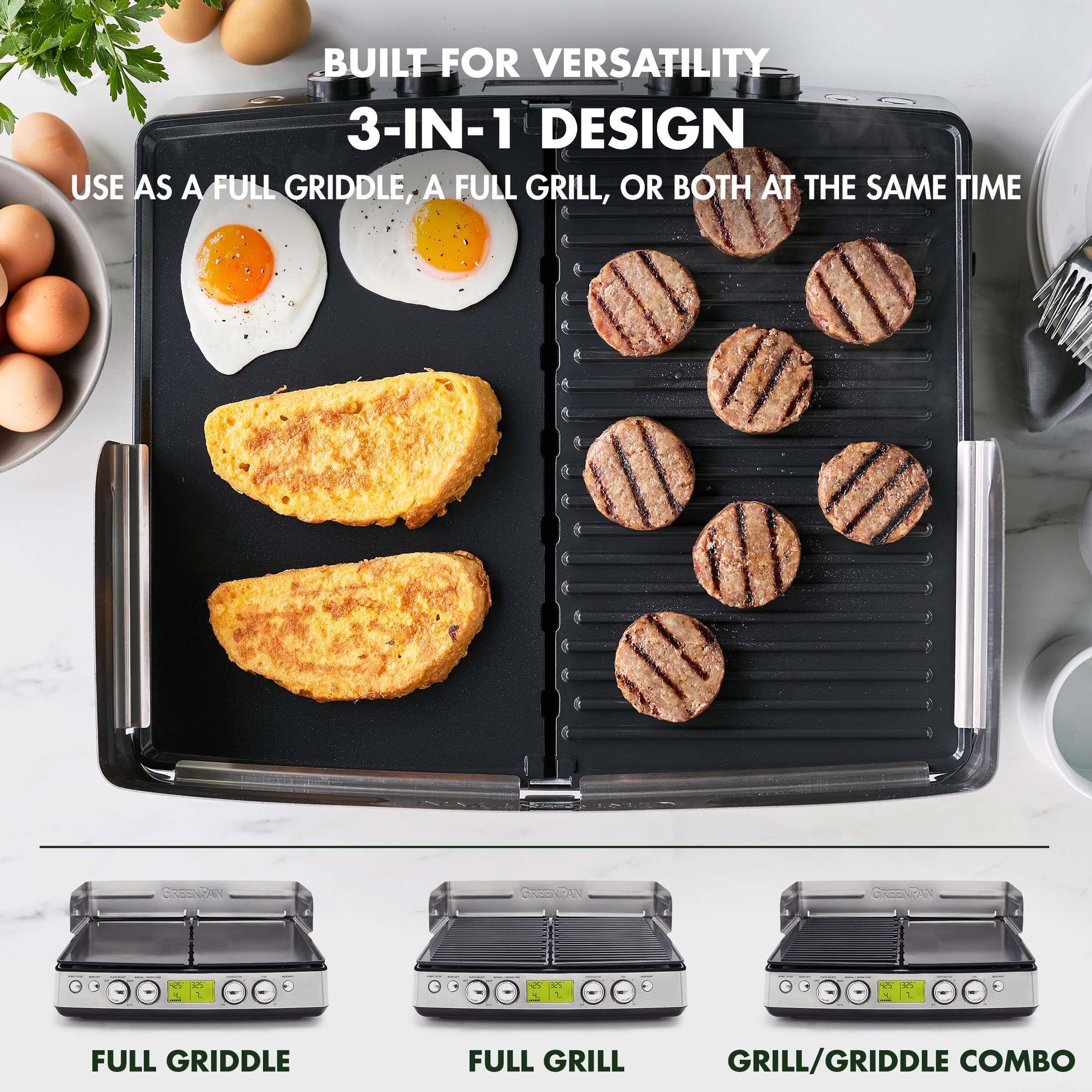 GreenPan Elite XL Smokeless Grill and Griddle with Ceramic Nonstick Plates