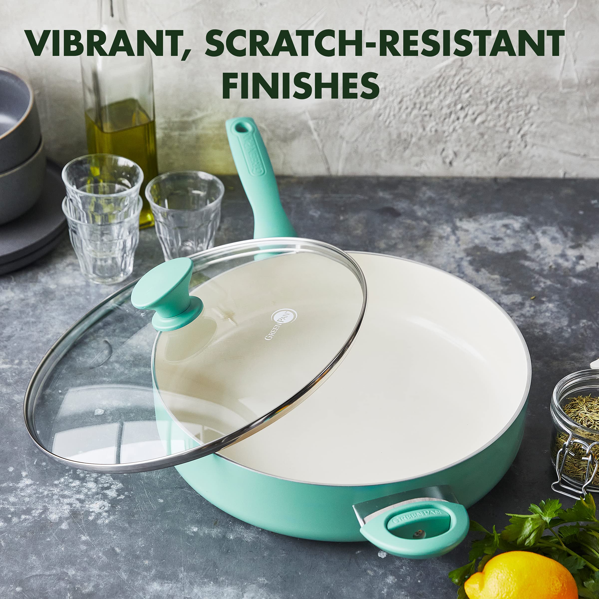 GreenPan Rio Healthy Ceramic Nonstick 5QT Sauté Pan with Lid