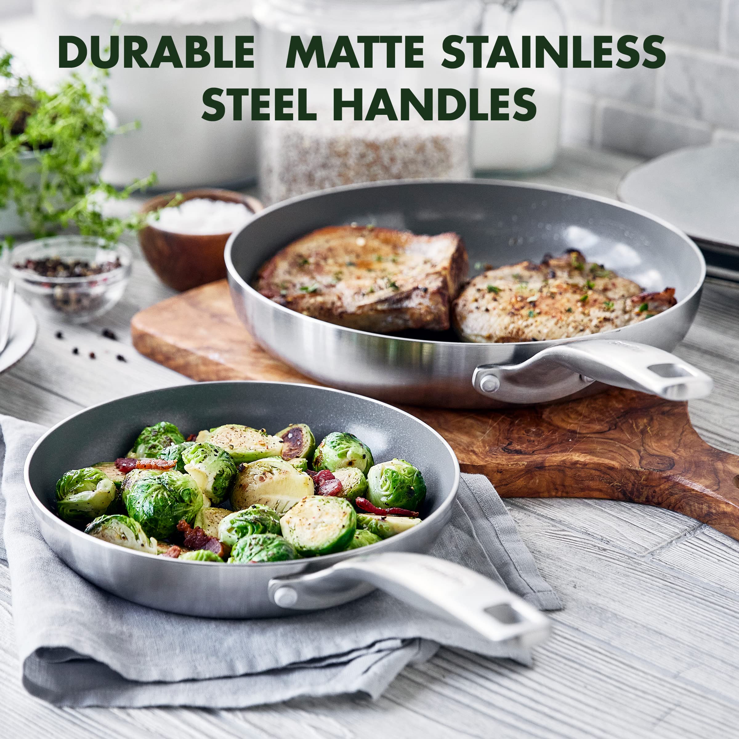 GreenPan Chatham 12-Piece Stainless Steel Cookware Set — PFAS-Free Ceramic Nonstick, Induction Ready, Dishwasher Safe
