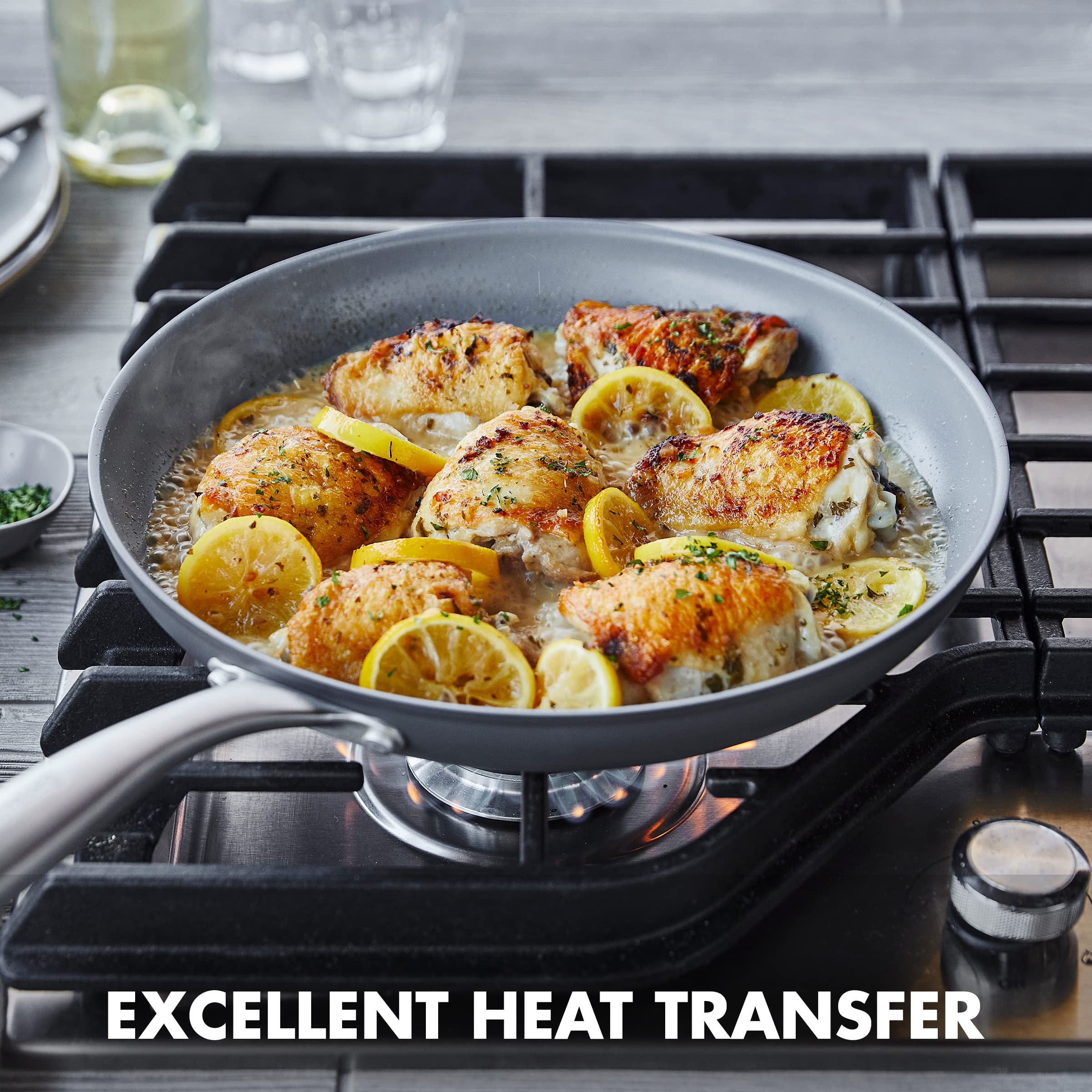 GreenPan Lima Hard Anodized 3-Piece Frying Pan Set (8", 10", 12") — Ceramic Nonstick, PFAS-Free, Oven Safe to 600°F, Stainless Steel Handles