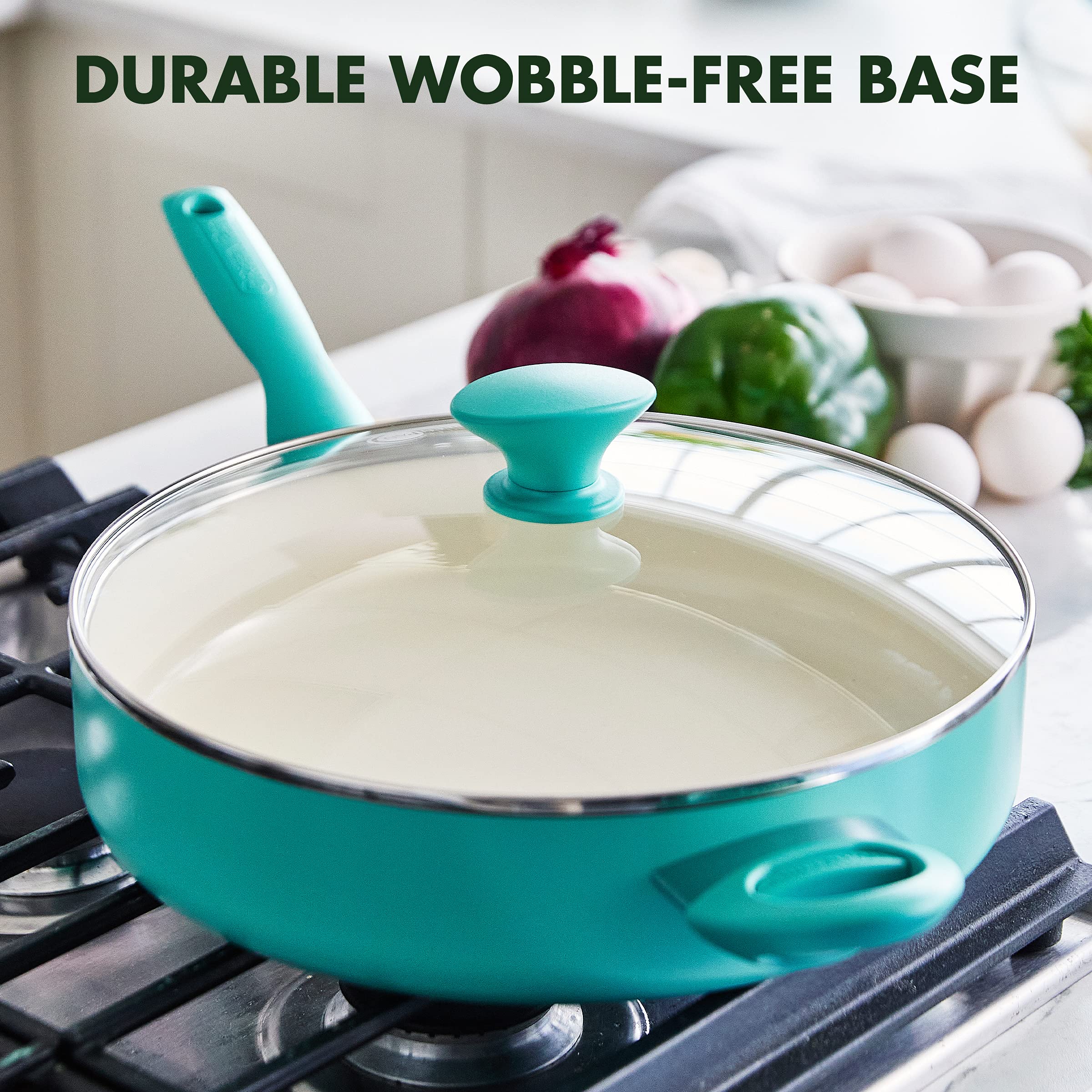 GreenPan Rio Healthy Ceramic Nonstick 5QT Sauté Pan with Lid