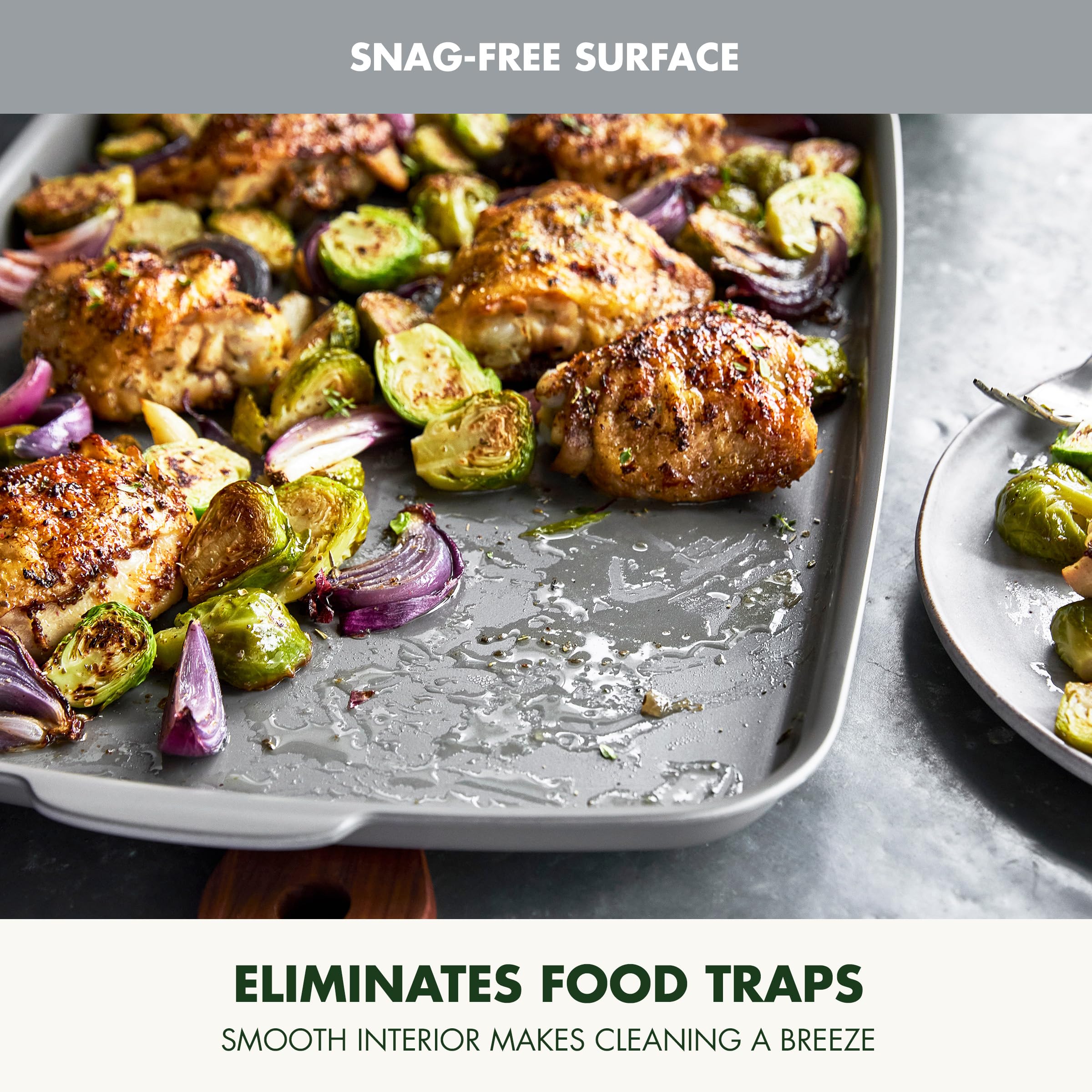 GreenPan Premiere Ovenware 4-Piece Ceramic Nonstick Bakeware Set — Gray