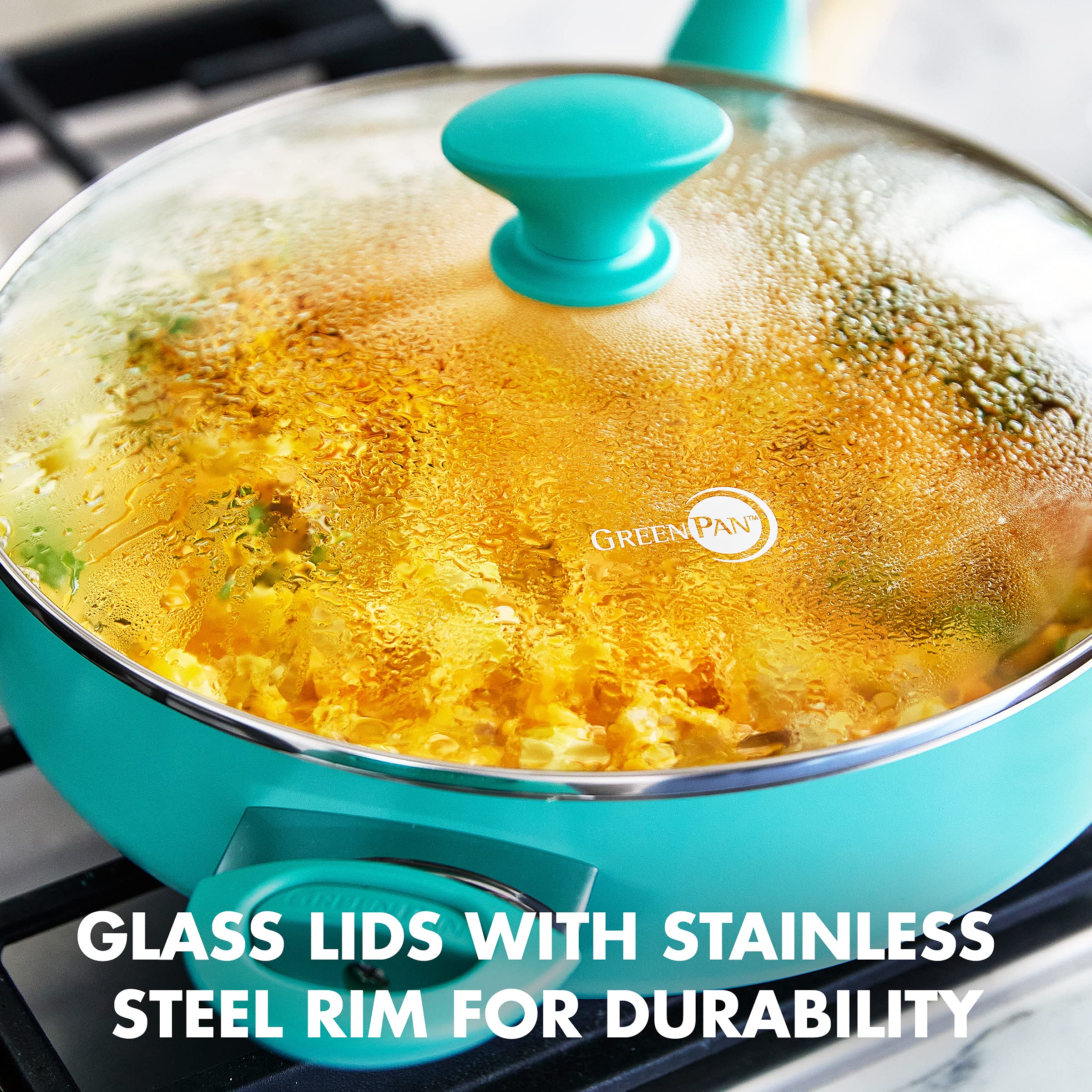 GreenPan Rio Healthy Ceramic Nonstick 5QT Sauté Pan with Lid