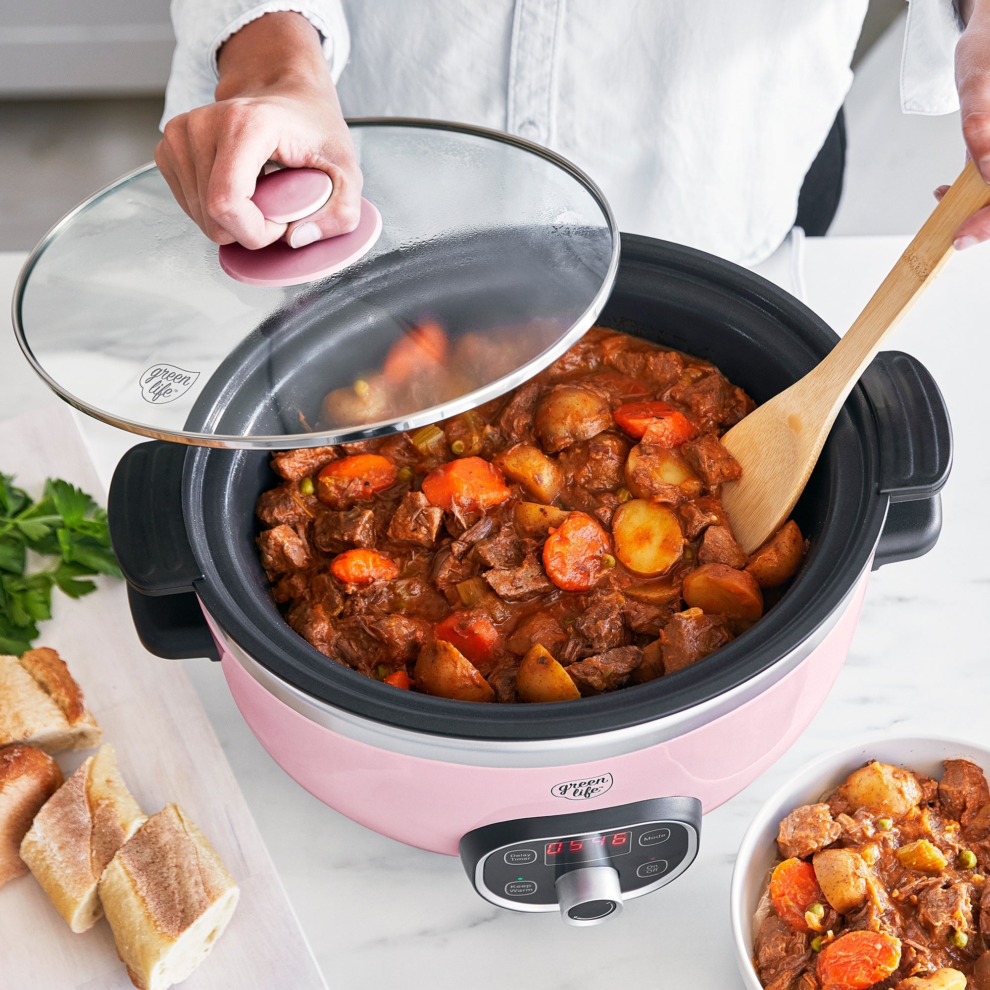 GreenLife Healthy 6-Quart Slow Cooker – Pink