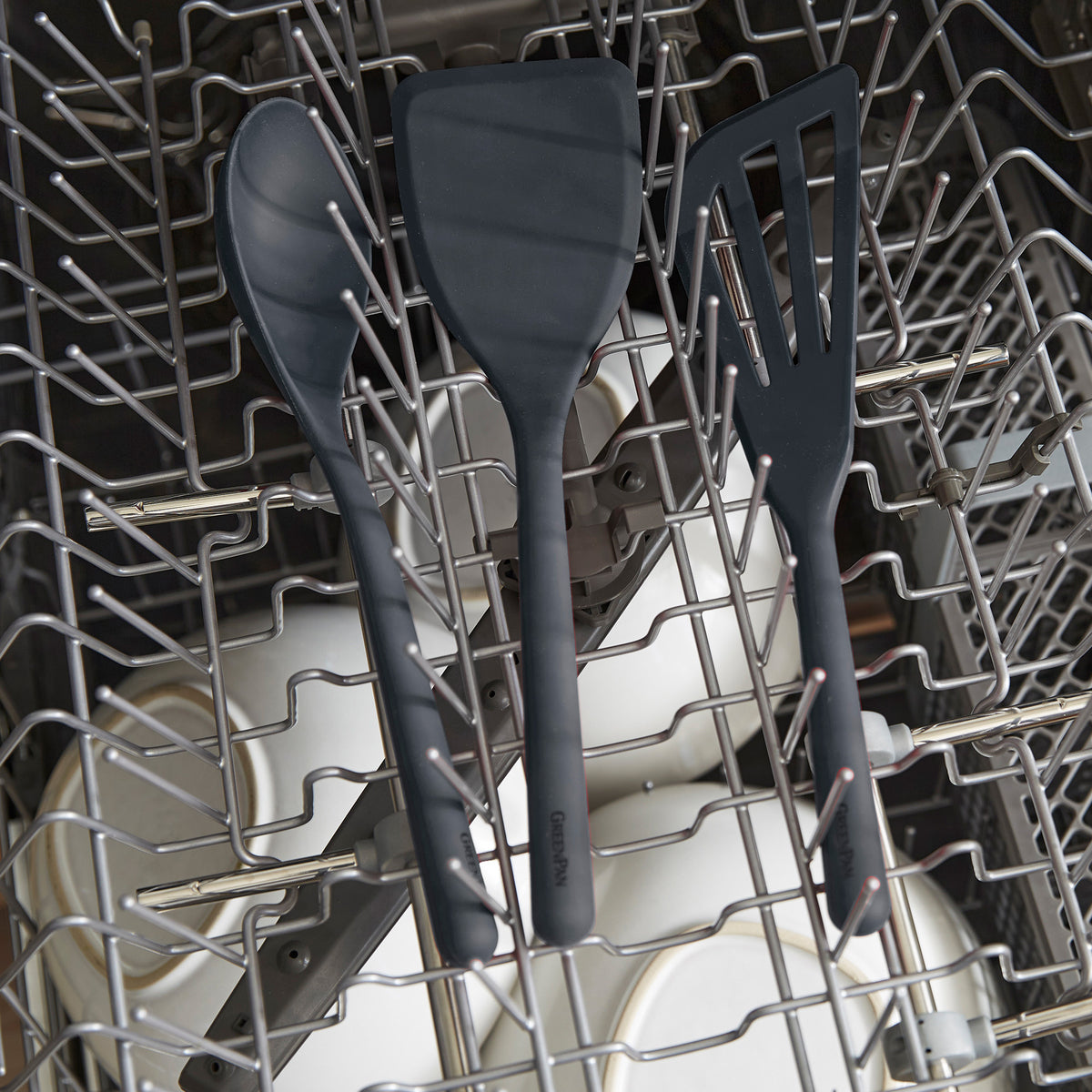 Platinum Silicone Solid Spoon — Taupe