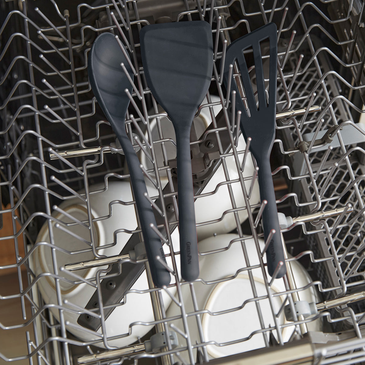 GreenPan Platinum Silicone Ladle | Gray