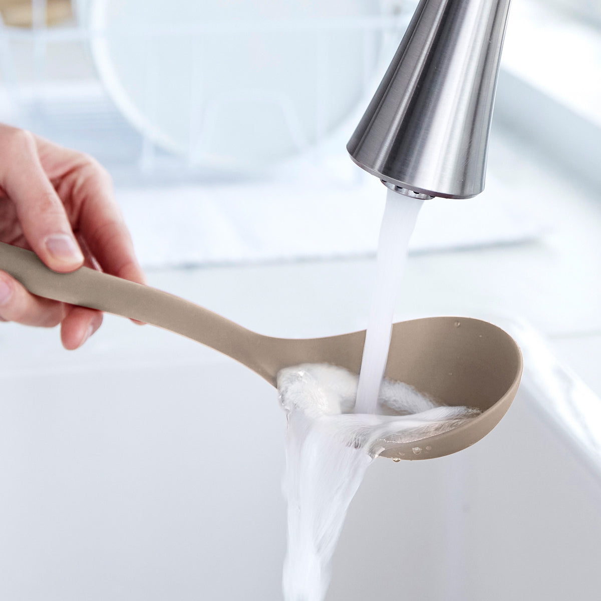 Platinum Silicone Solid Spoon — Taupe