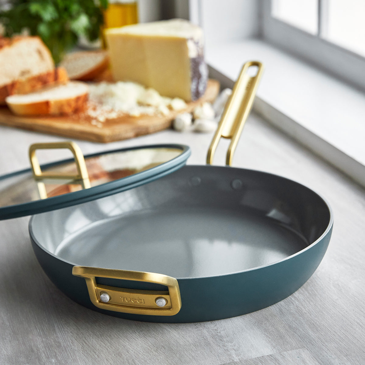 GreenPan Stanley Tucci™ Ceramic Nonstick 4-Piece Frypan Set | Venetian Teal