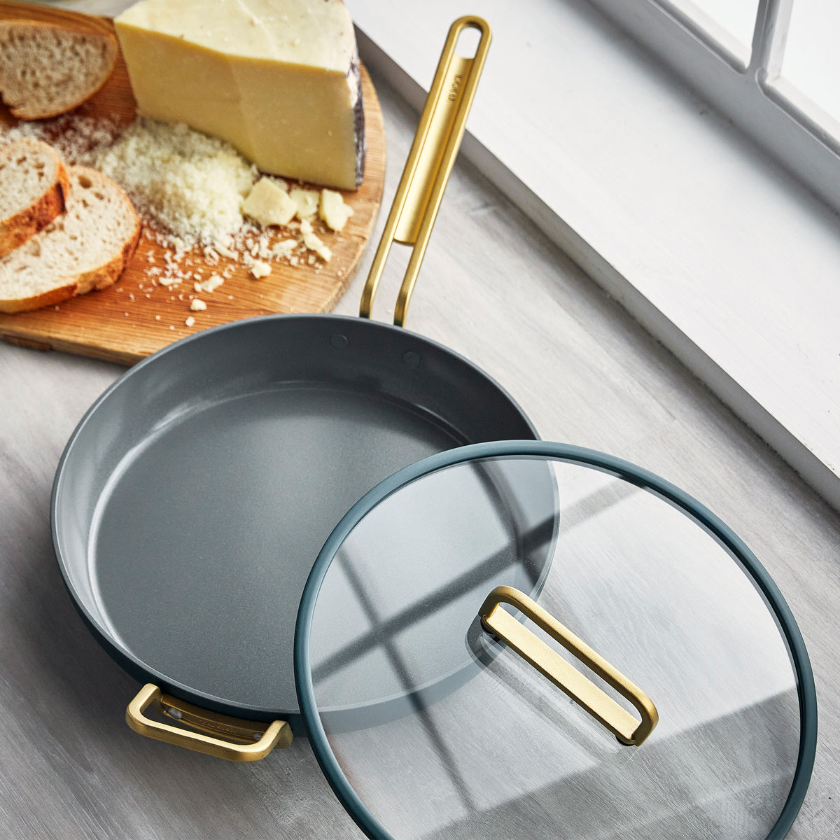 GreenPan Stanley Tucci™ Ceramic Nonstick 4-Piece Frypan Set | Venetian Teal