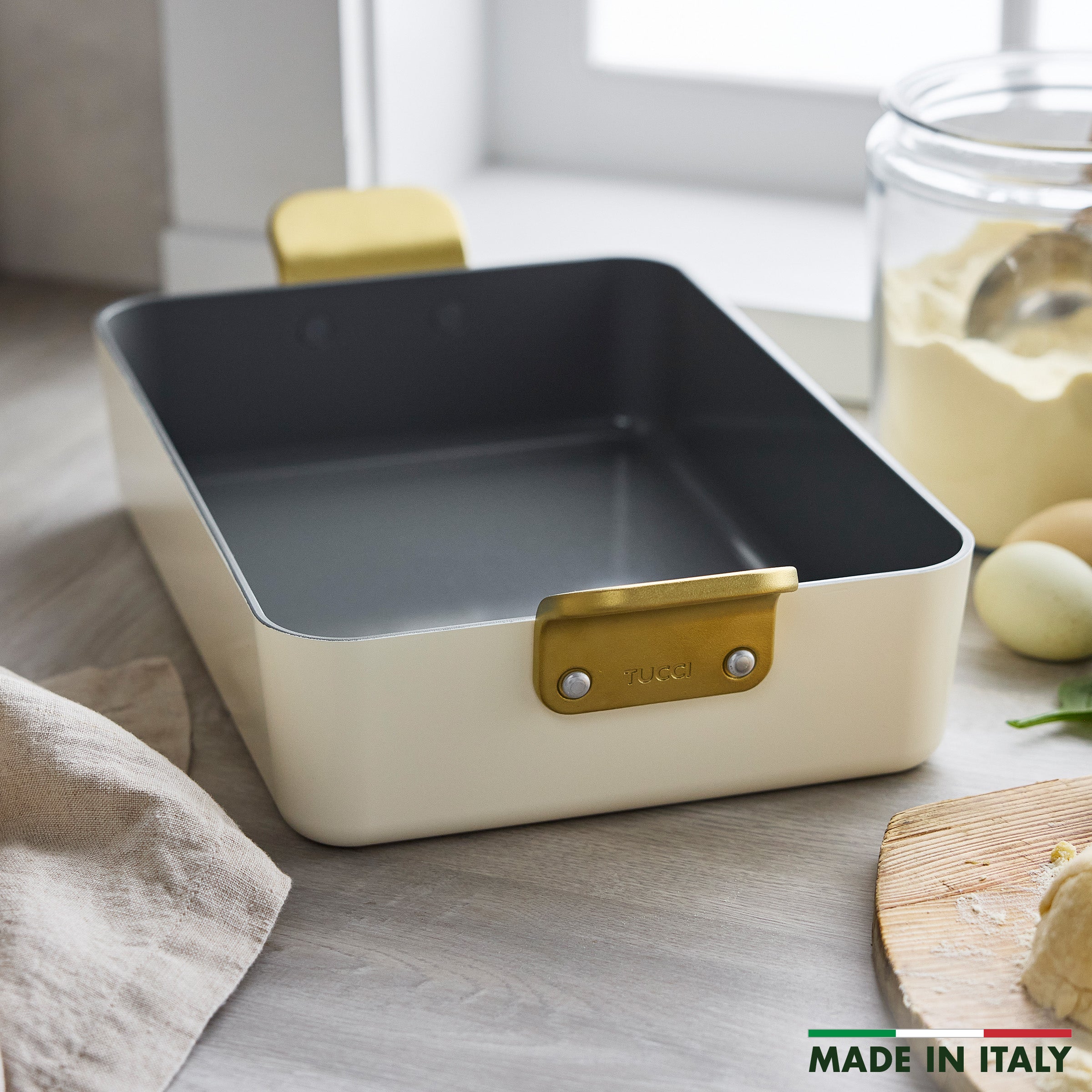 Stanley Tucci™ Ceramic Nonstick Lasagna Pan – Carrara White