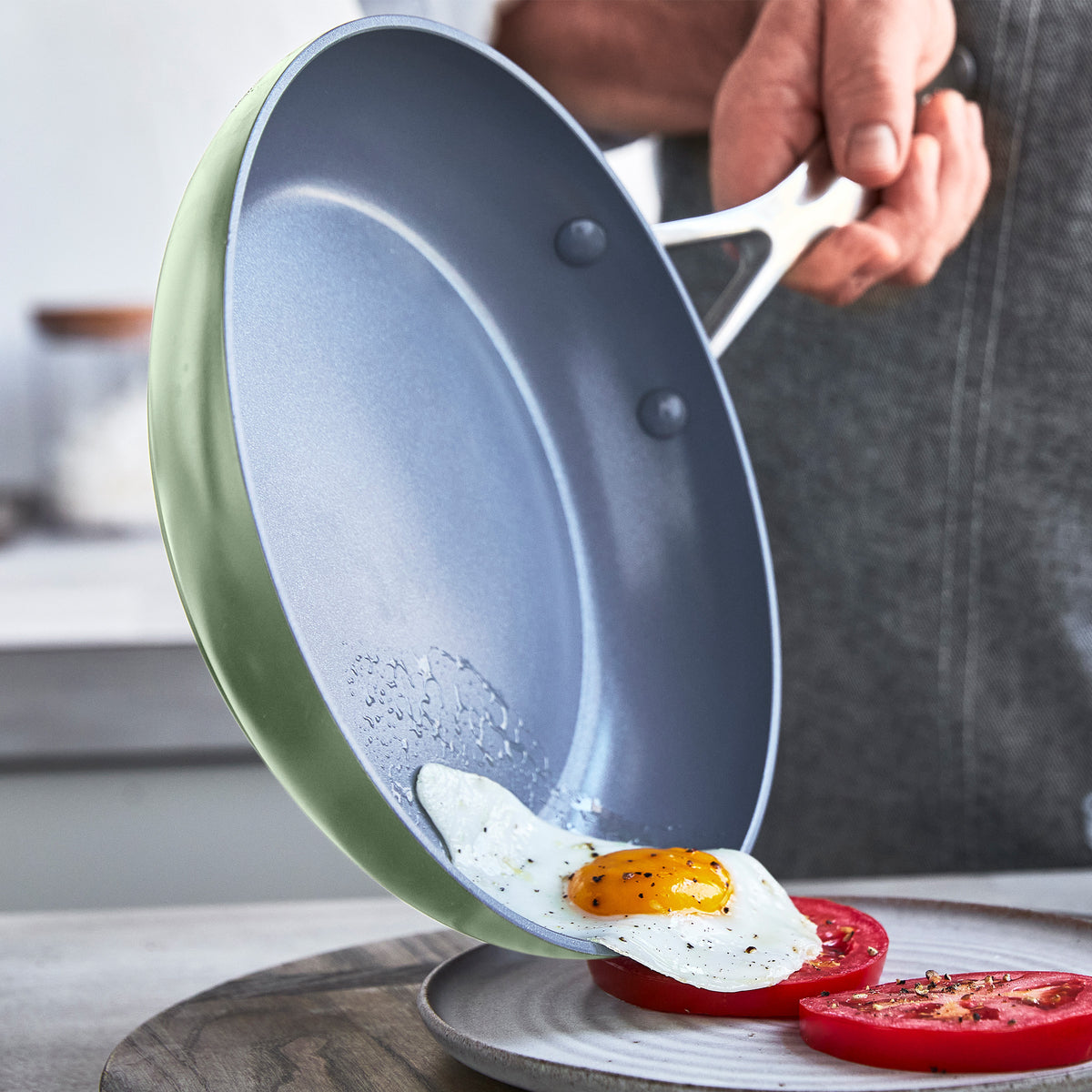 Valencia Pro Ceramic Nonstick Frypan Set (8", 9.5", 11") – Sage