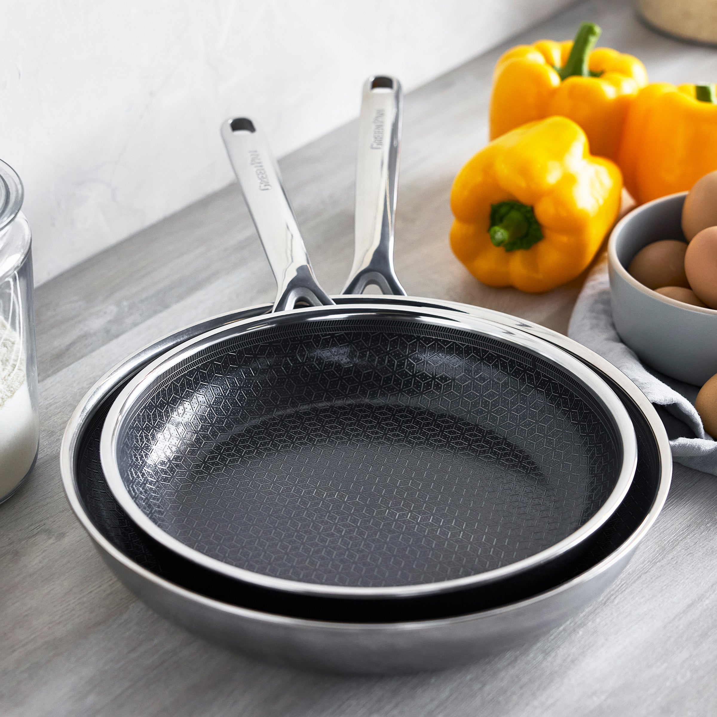 GreenPan Spectra Thermobond Hybrid Ceramic Nonstick 10" and 12" Frypan Set
