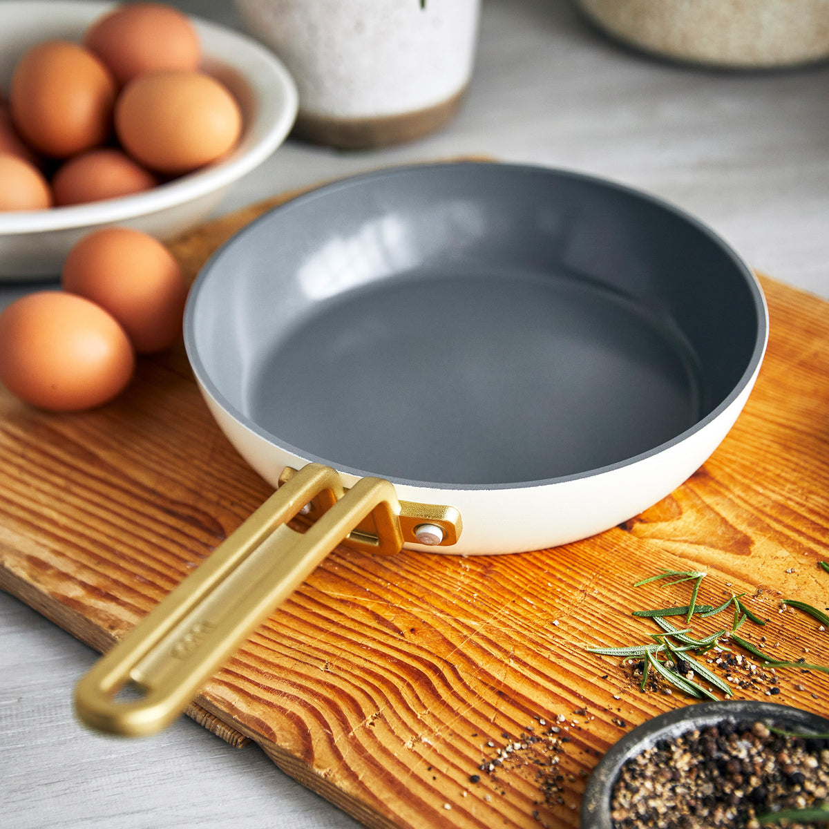 GreenPan Stanley Tucci™ Ceramic Nonstick 3-Piece Mini Set – Carrara White