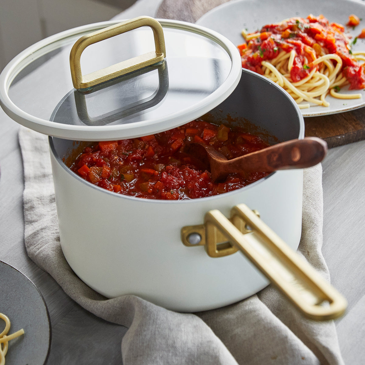 GreenPan Stanley Tucci™ Ceramic Nonstick 4-Piece Chef Set | Carrara White