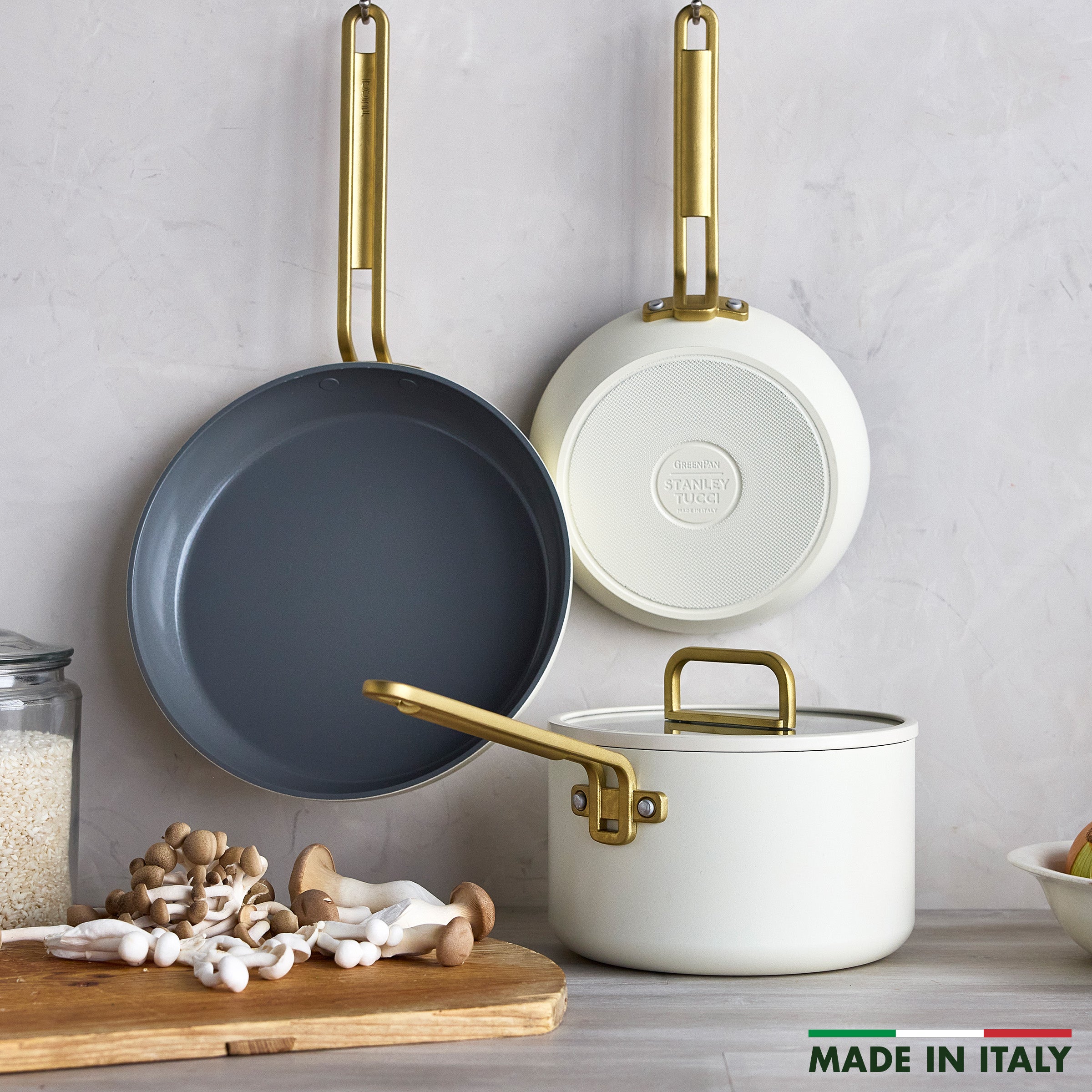 GreenPan Stanley Tucci™ Ceramic Nonstick 4-Piece Chef Set | Carrara White