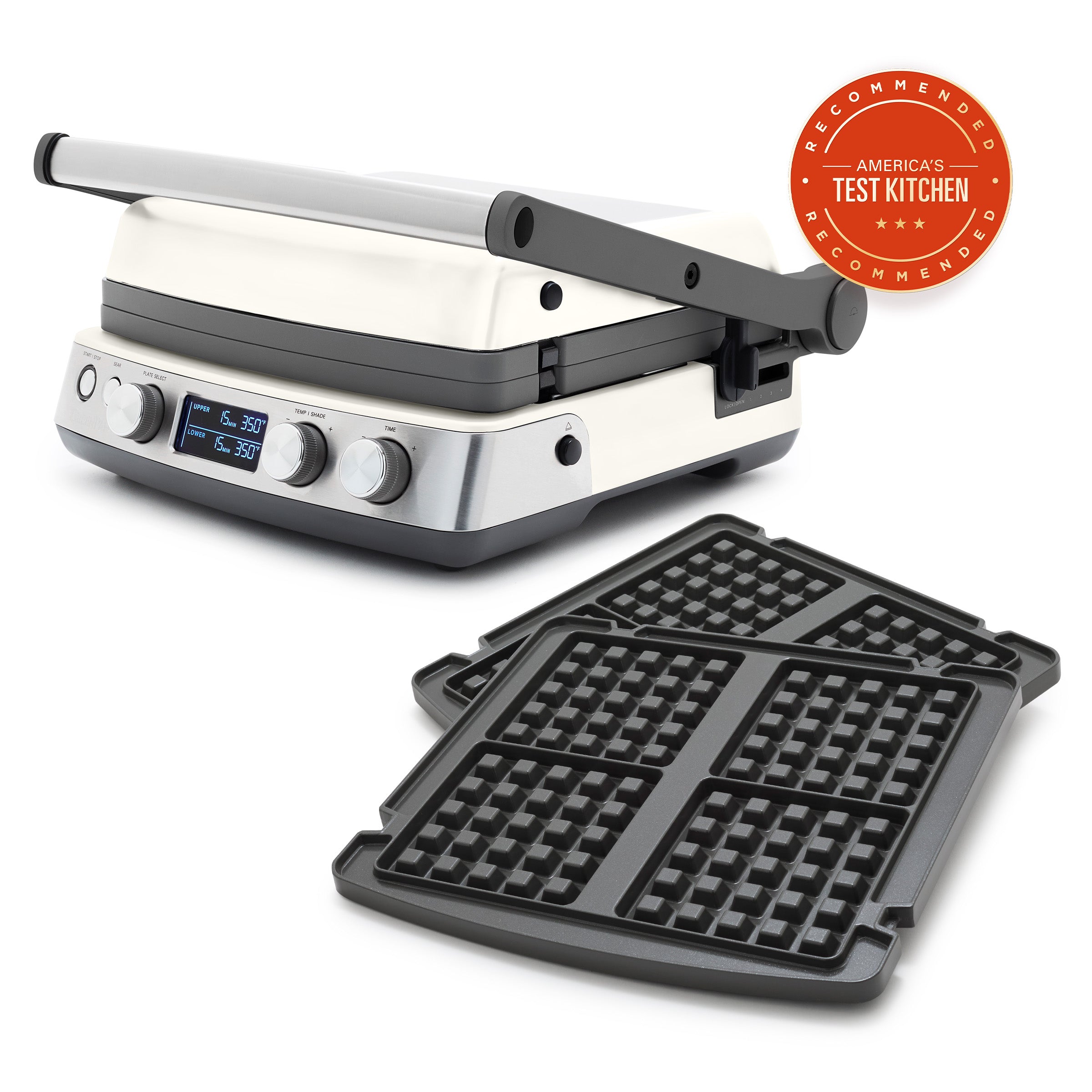 GreenPan Elite Multi Grill & Griddle with Waffle Plates – Cloud Cream