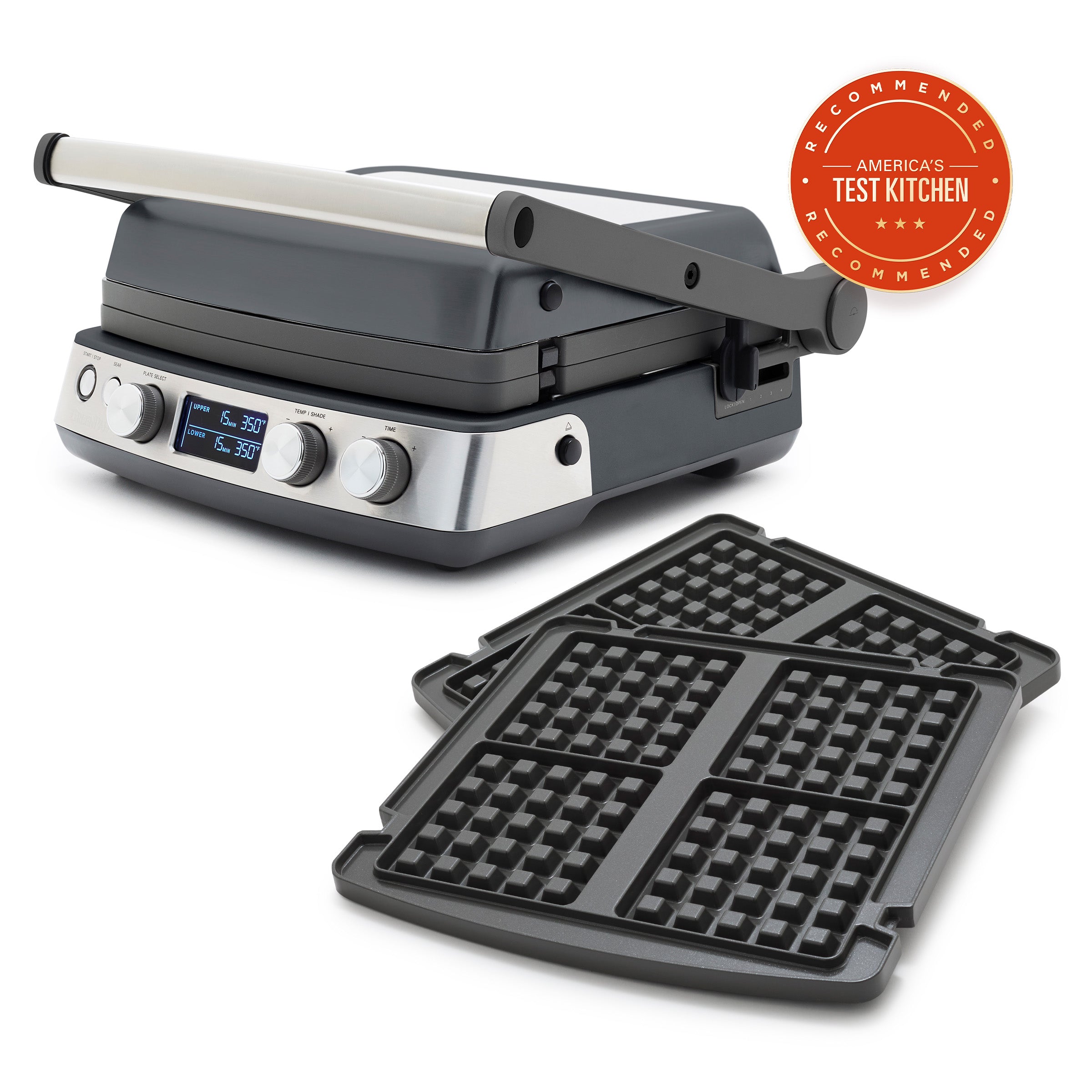 GreenPan Elite Multi Grill & Griddle with Waffle Plates | Graphite