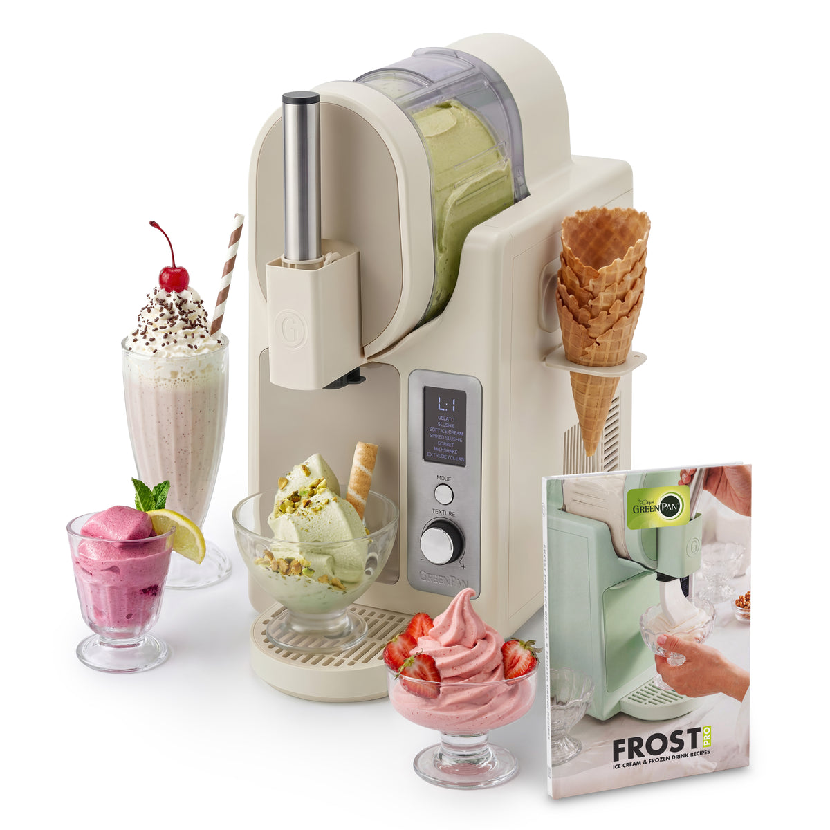 Frost Pro 16-in-1 Ice Cream, Gelato & Frozen Drink Maker — Cream White