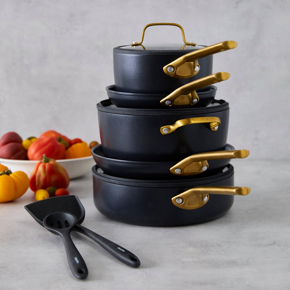 GreenPan Reserve Pro Ceramic Nonstick 11-Piece Cookware Set | Black