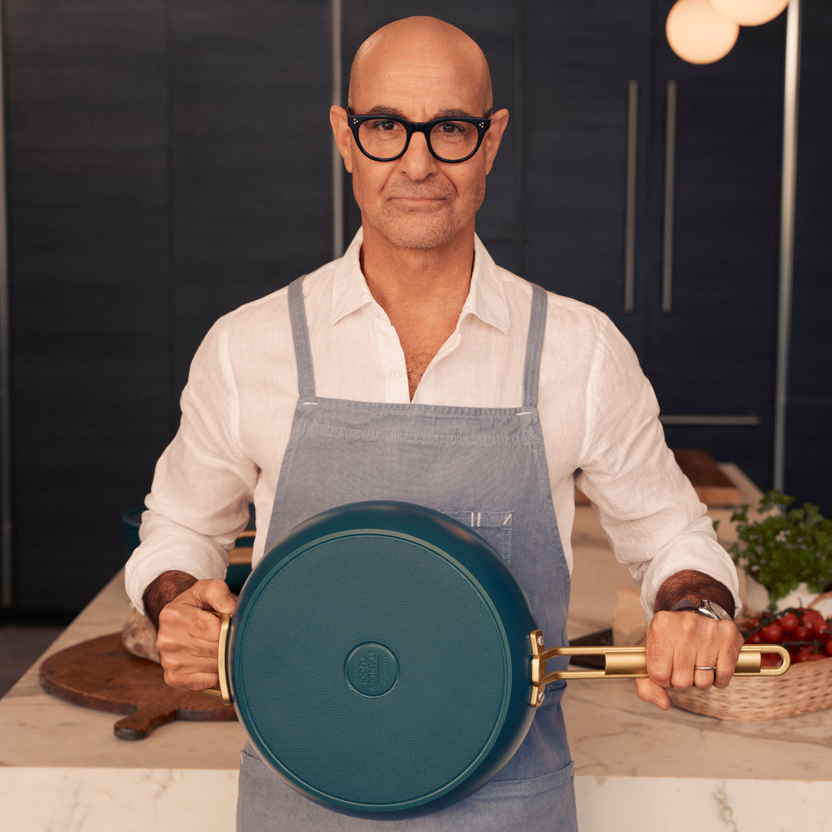 GreenPan Stanley Tucci™ Ceramic Nonstick 4-Piece Frypan Set | Venetian Teal