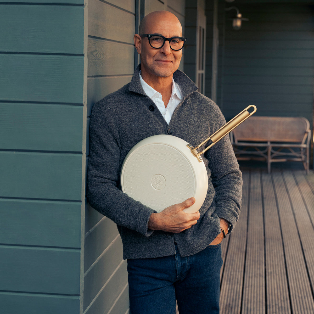 Stanley Tucci Ceramic Nonstick 8-Inch Fry Pan – Carrara White