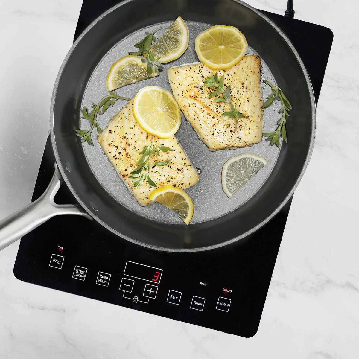 GP5 Colors Ceramic Nonstick 11-Piece Cookware Set with Mirror Handles — Slate