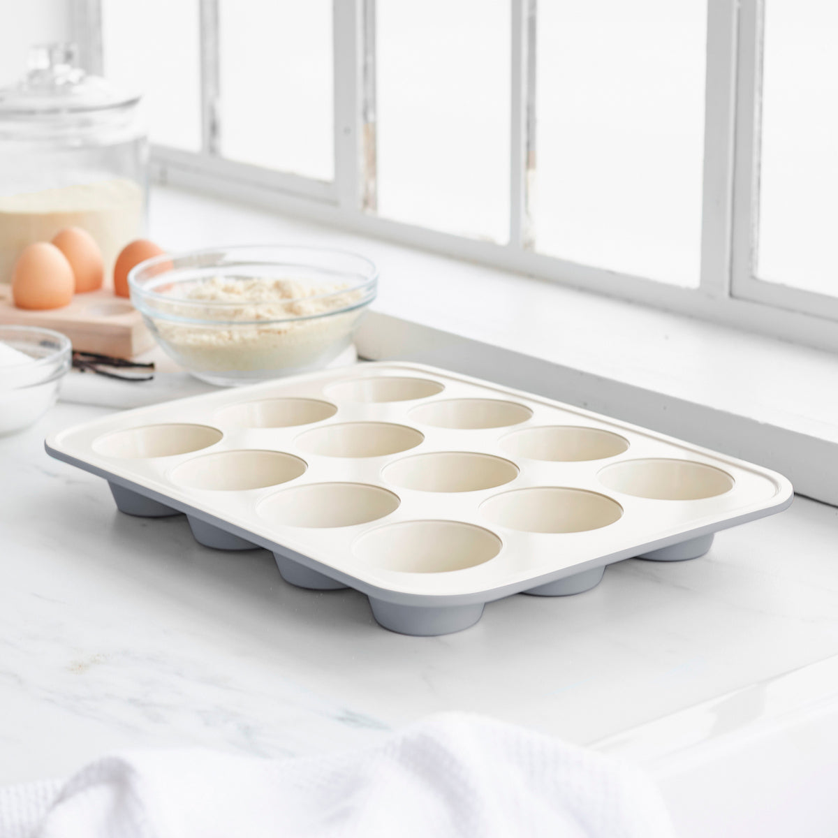 GreenLife Ceramic Nonstick Muffin Pan - Quartz Gray