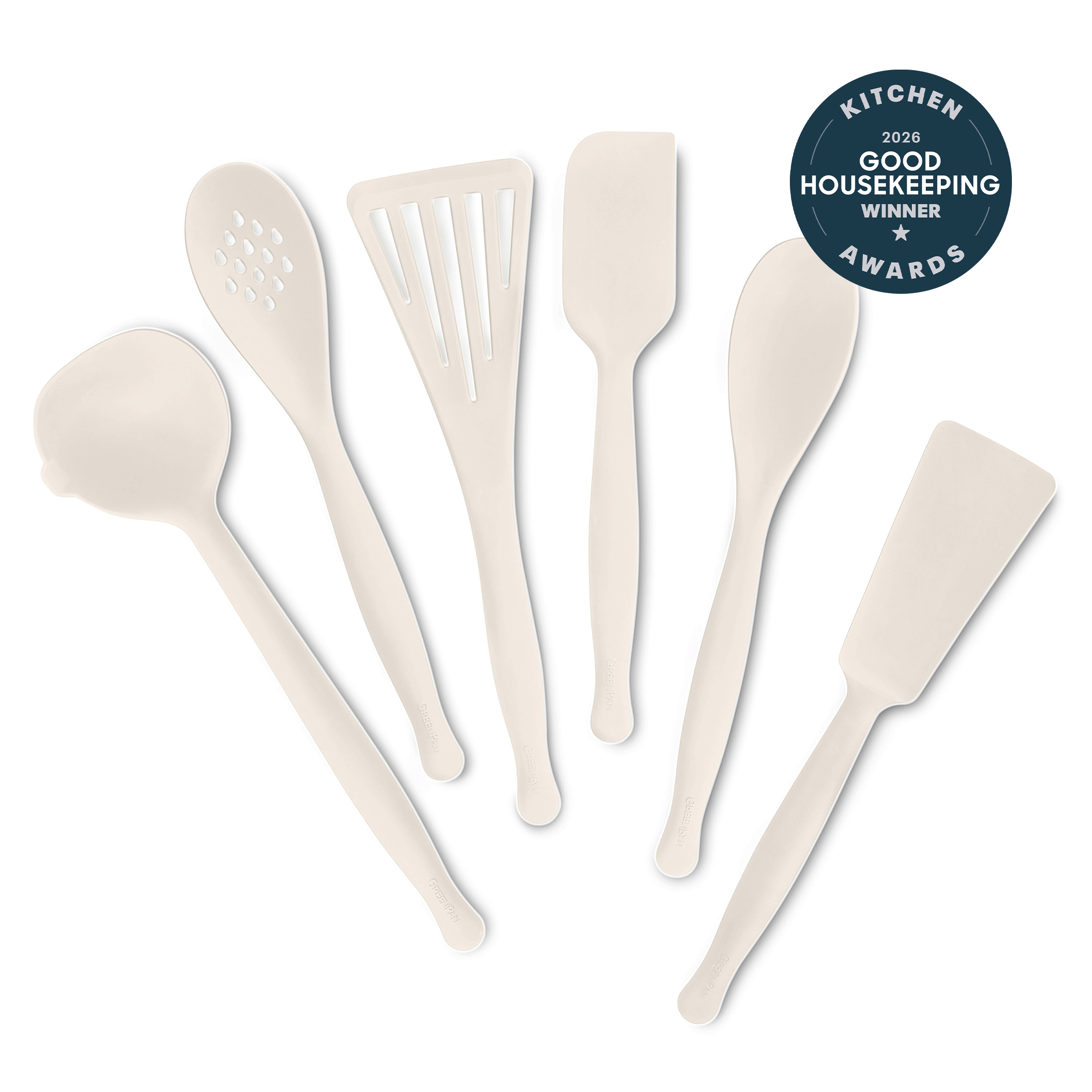 GreenPan Premiere Silicone 6-Piece Utensil Set | Bisque