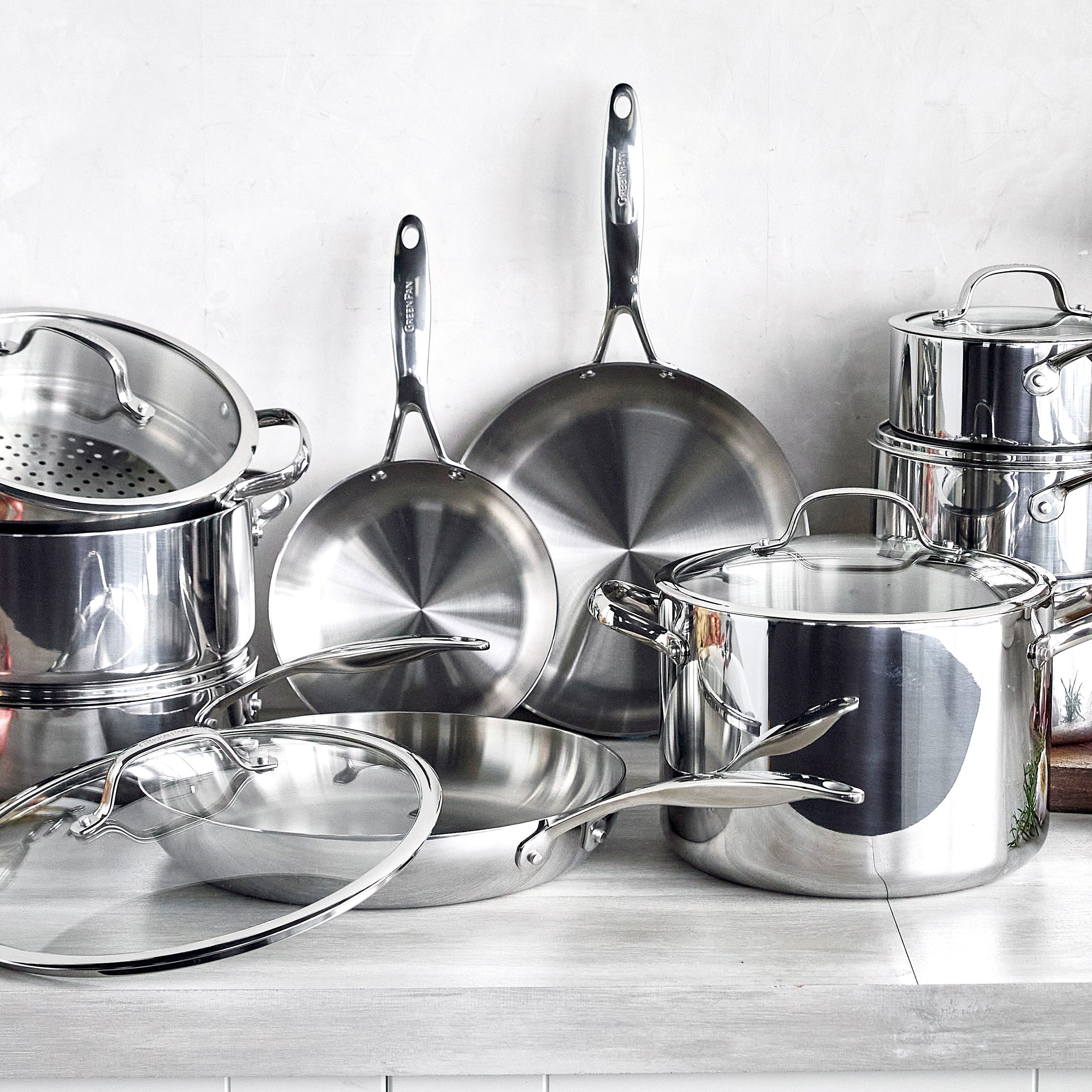 GreenPan Valencia Pro Stainless Steel 17-Piece Cookware Set