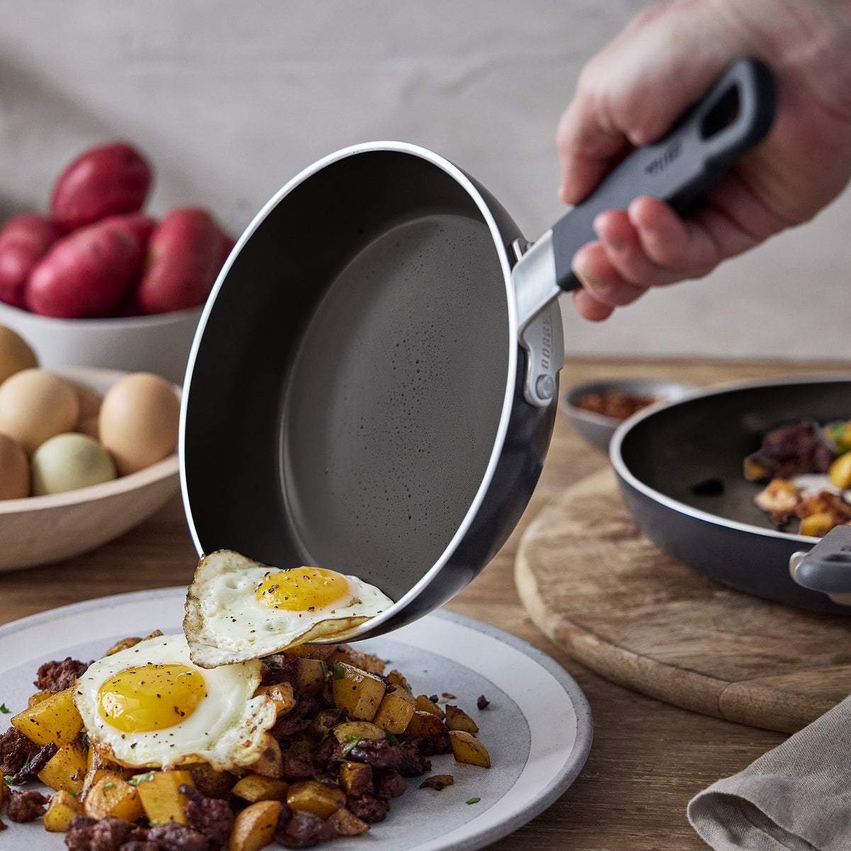 GreenPan Bobby Flay Kitchen Essentials Ceramic Nonstick Cookware Set, Black