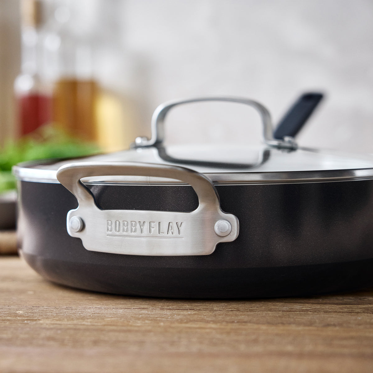 GreenPan Bobby Flay Kitchen Essentials Ceramic Nonstick Cookware Set, Black